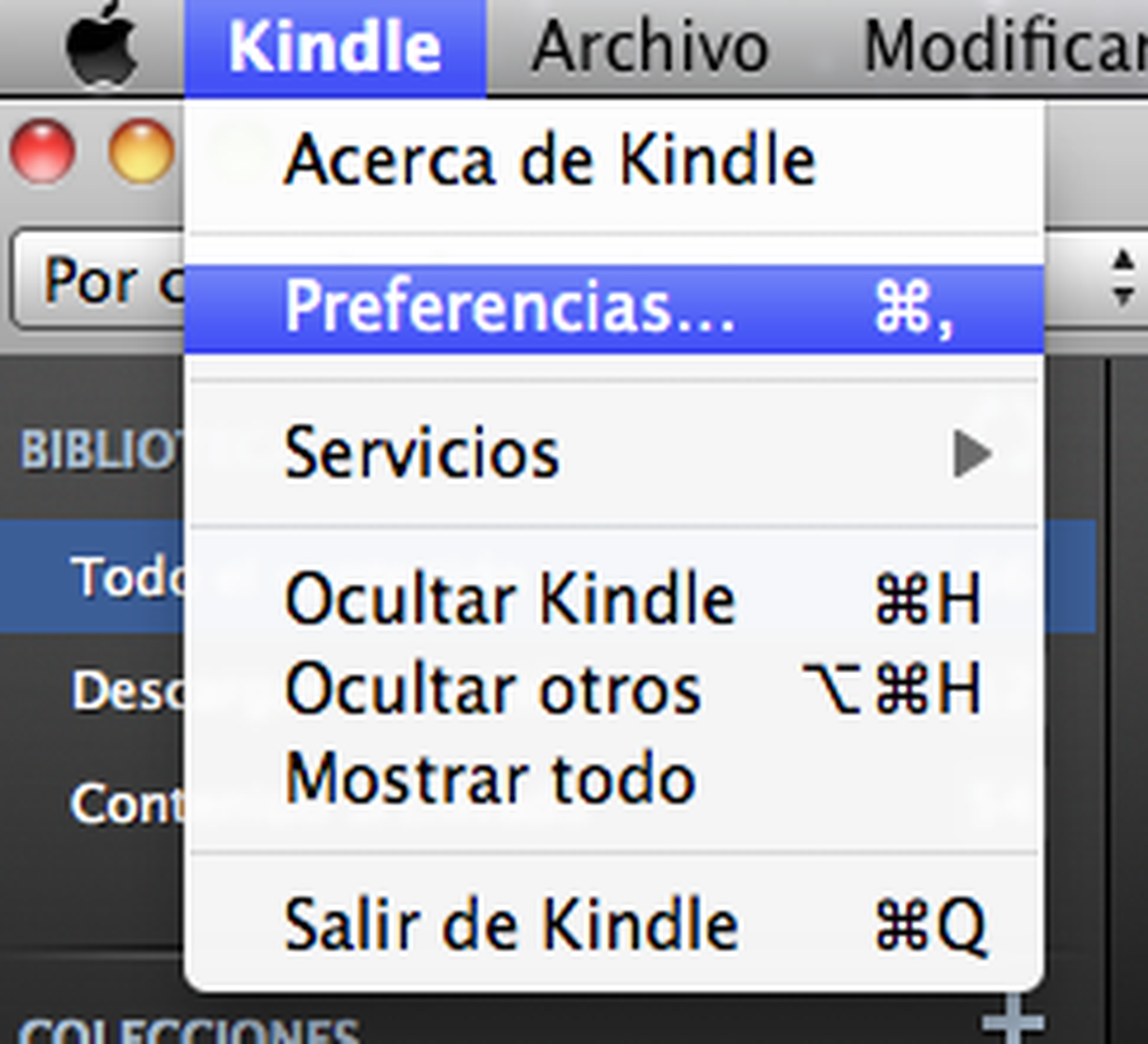 Preferencias Kindle