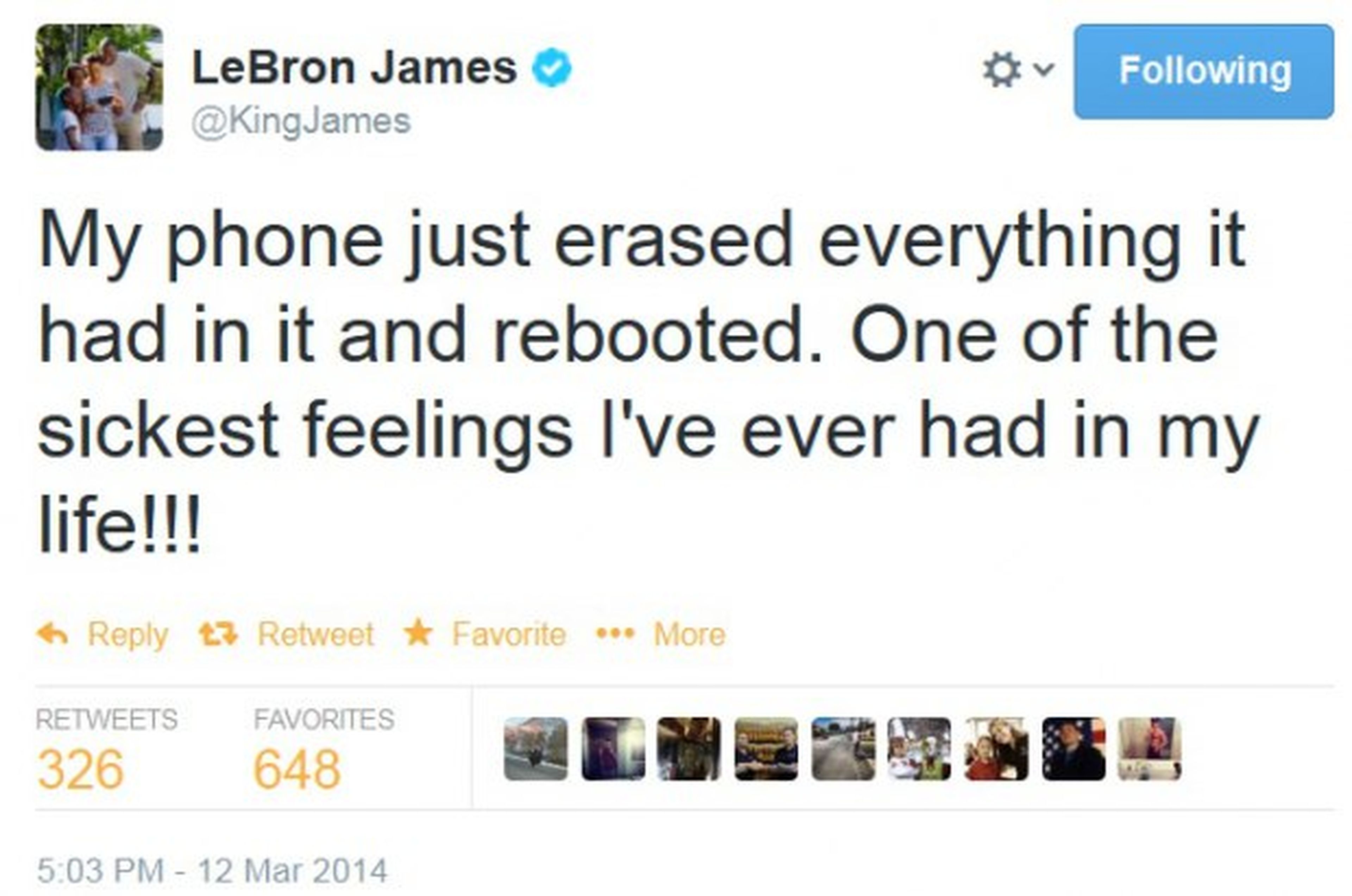 LeBron James, imagen de Samsung, tuitea fallo de su Galaxy