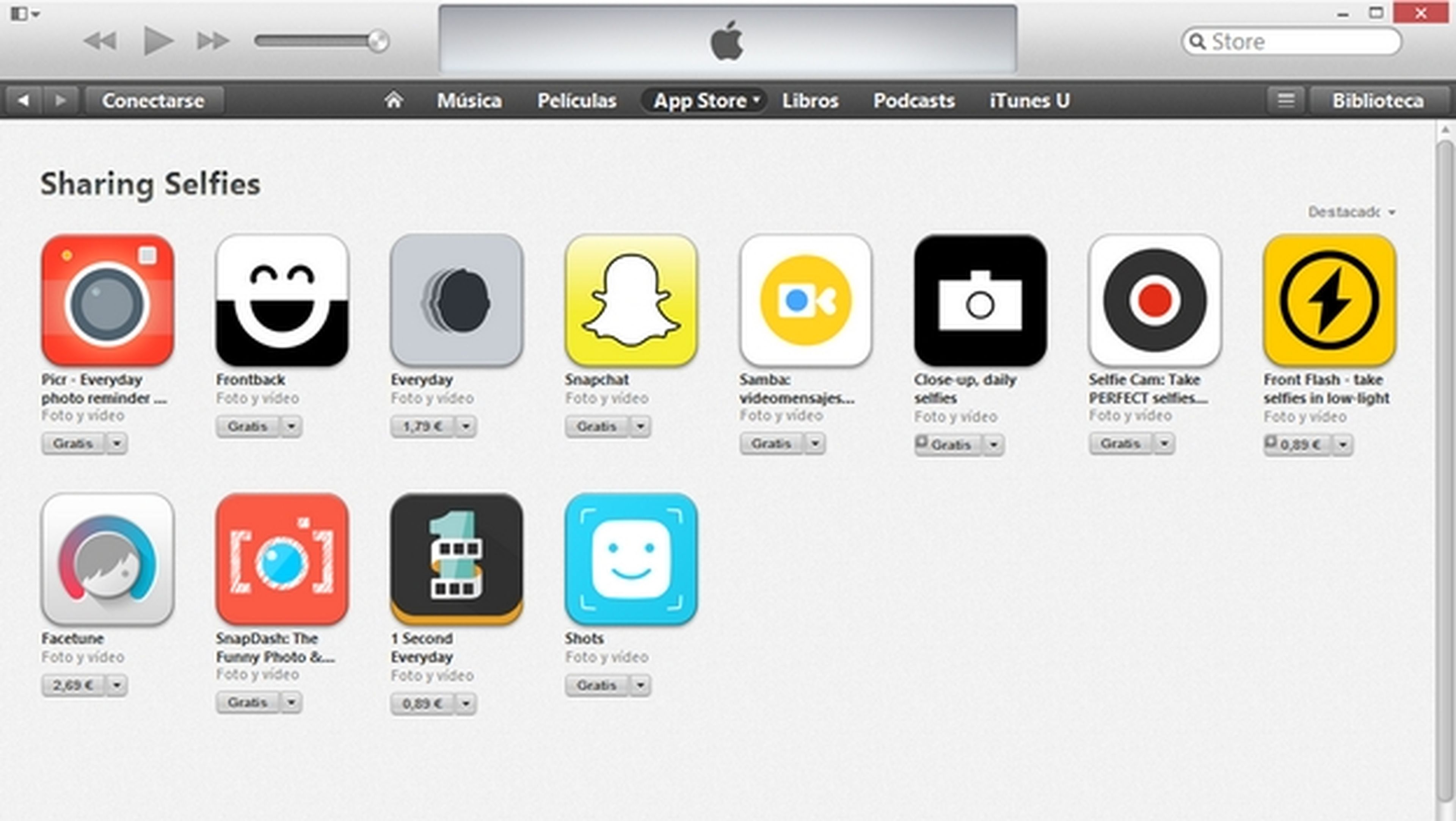La App Store de USA estrena sección de apps de selfies, llamada Sharing Selfies