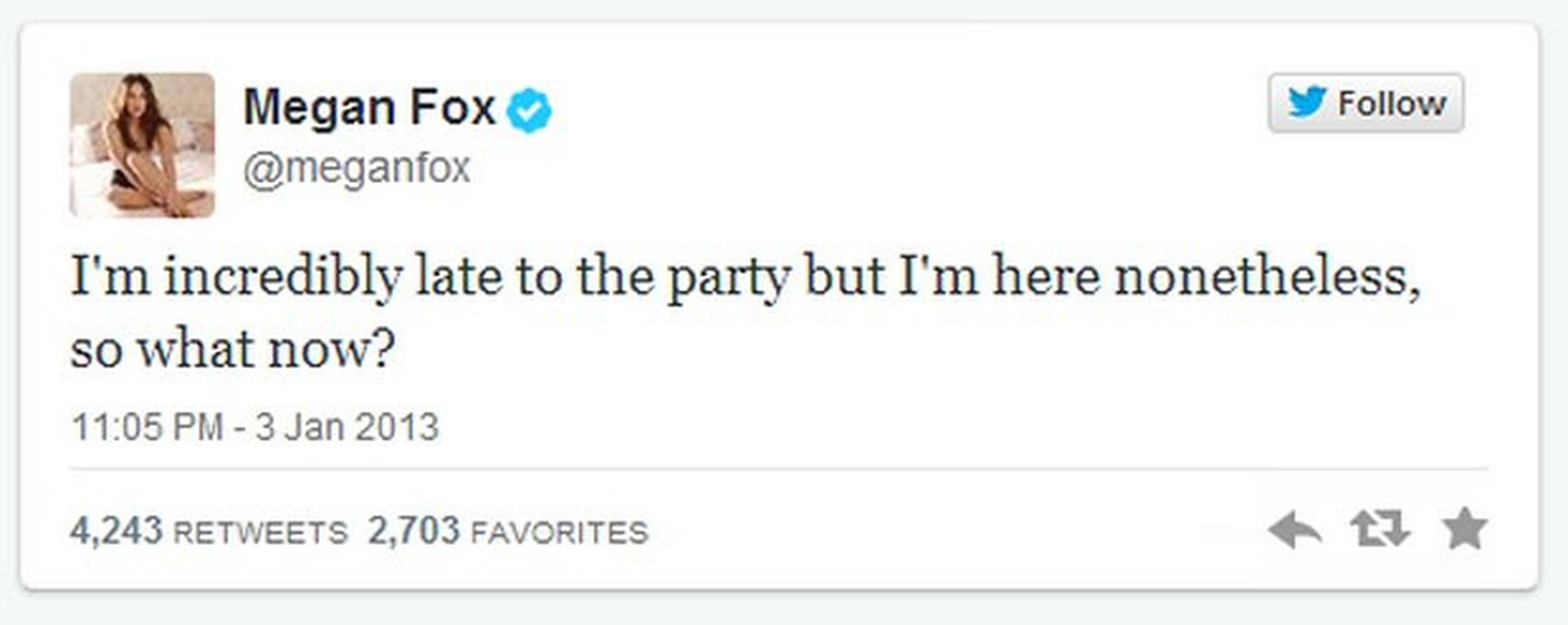 Primer Tweet Megan Fox
