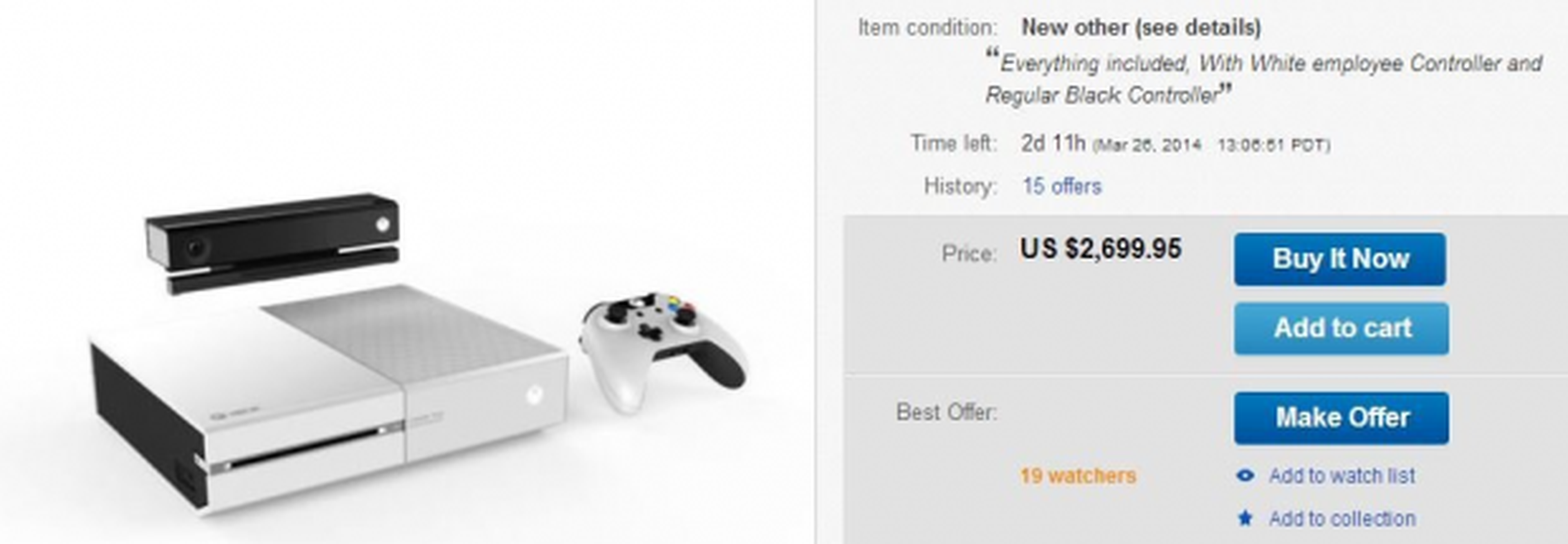 Xbox blanca en Ebay americano