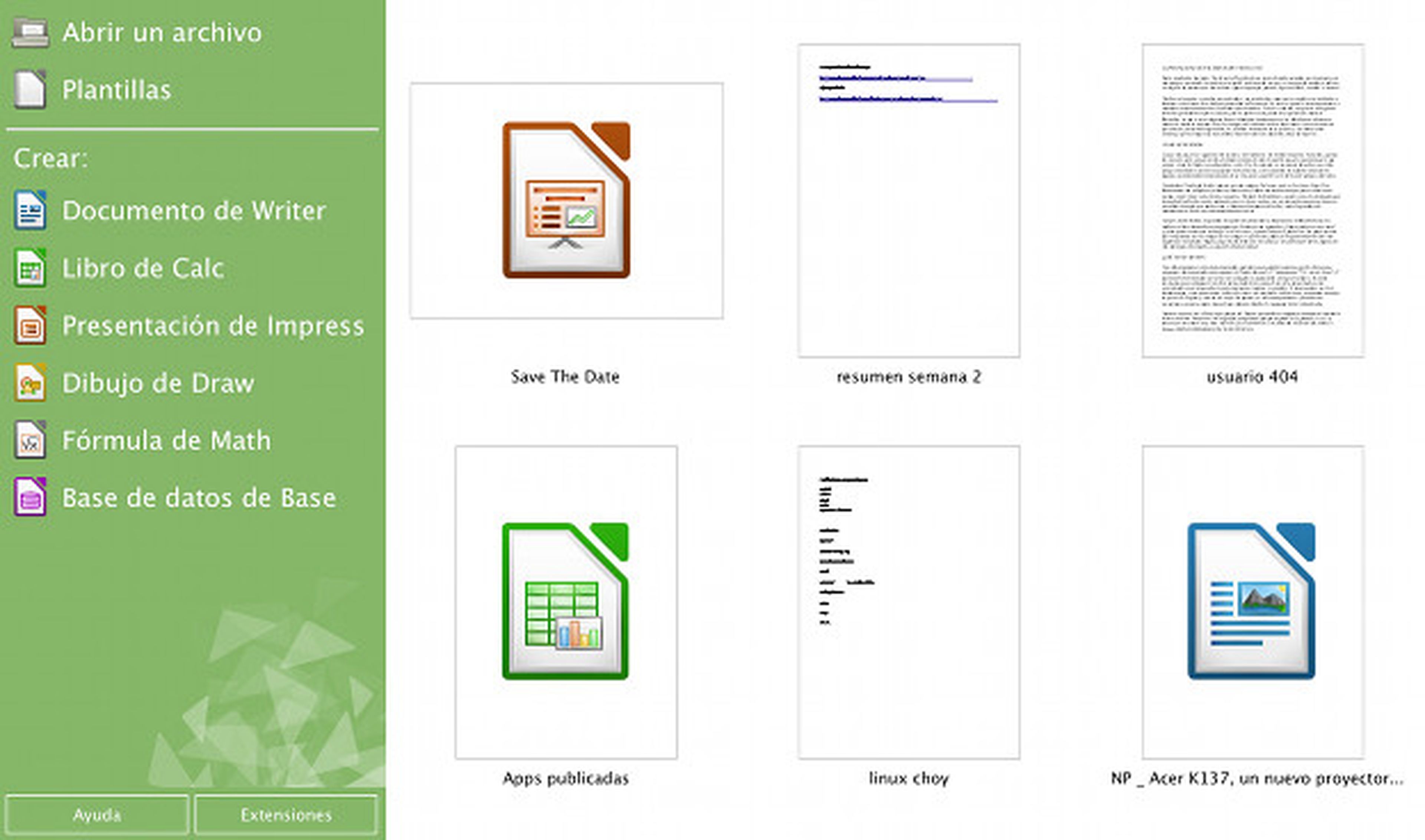 LibreOffice es una suite ofimática formada por seis aplicaciones
