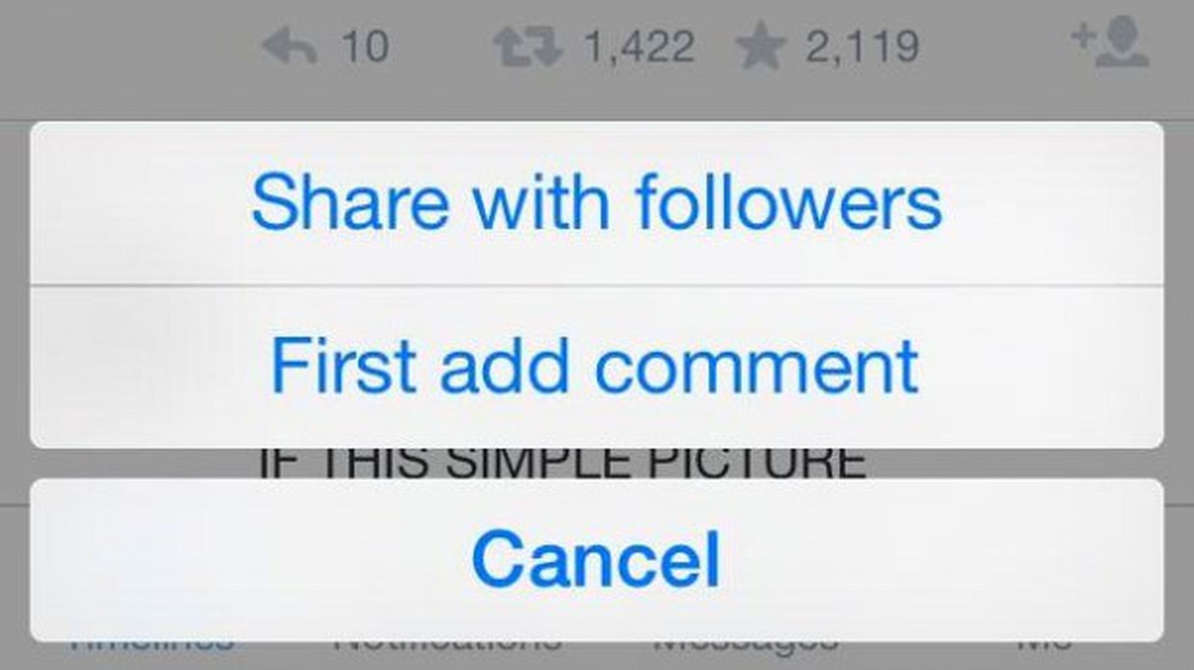 Twitter pruega botón de compartir en vez de retweet