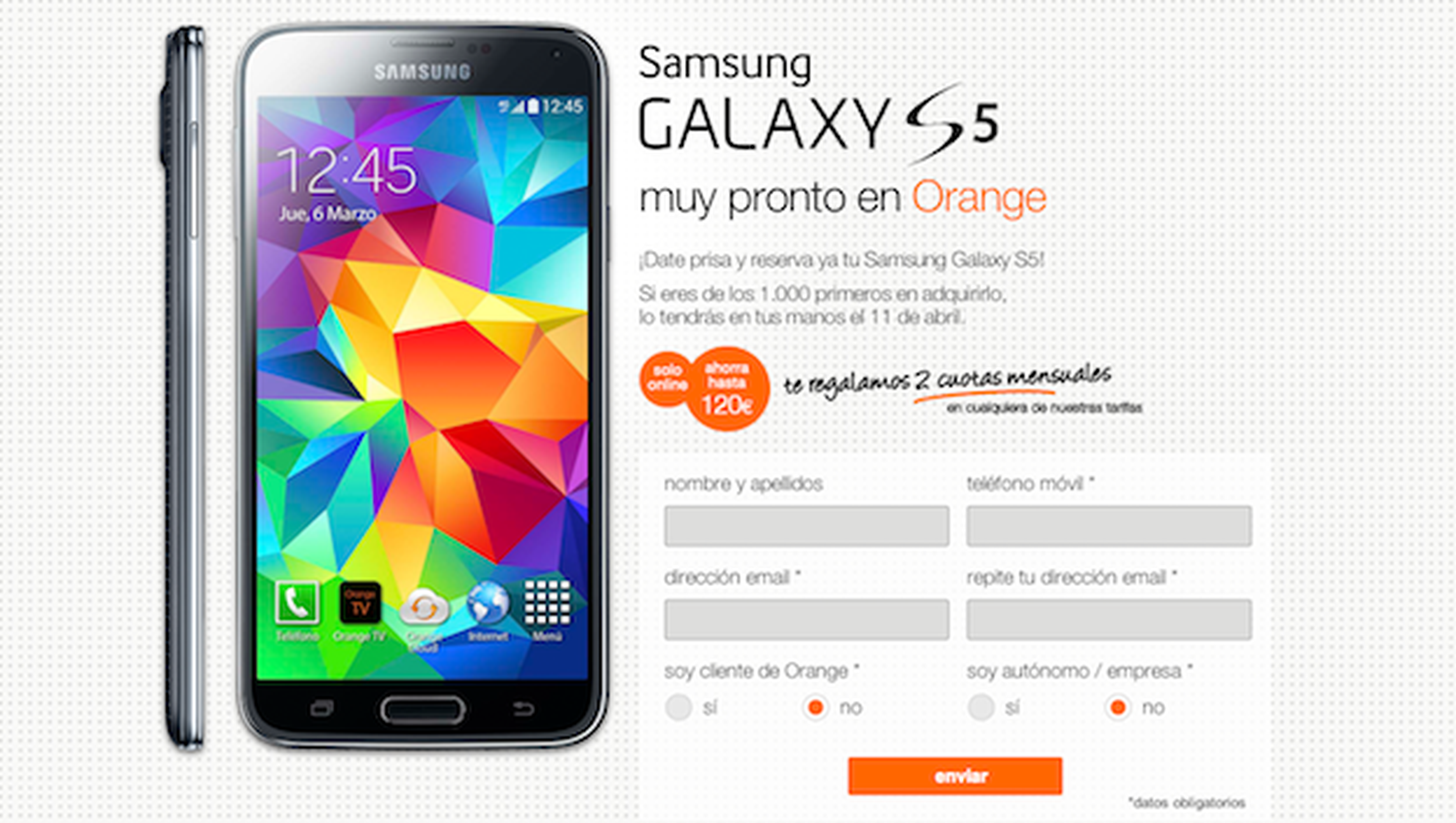 Samsung Galaxy S5 disponible en preventa con Orange