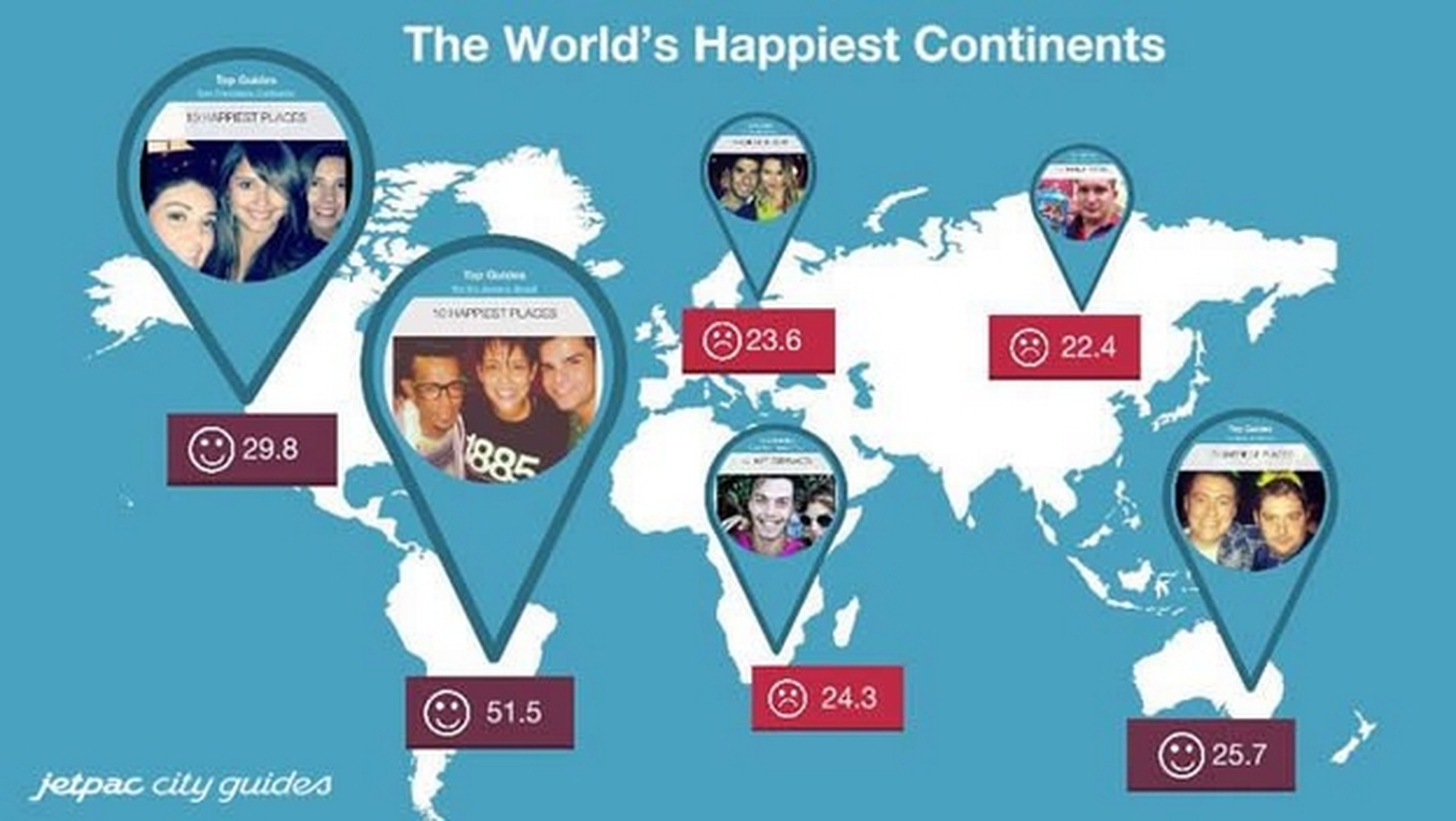 Los países más felices y más tristes del mundo según Instagram