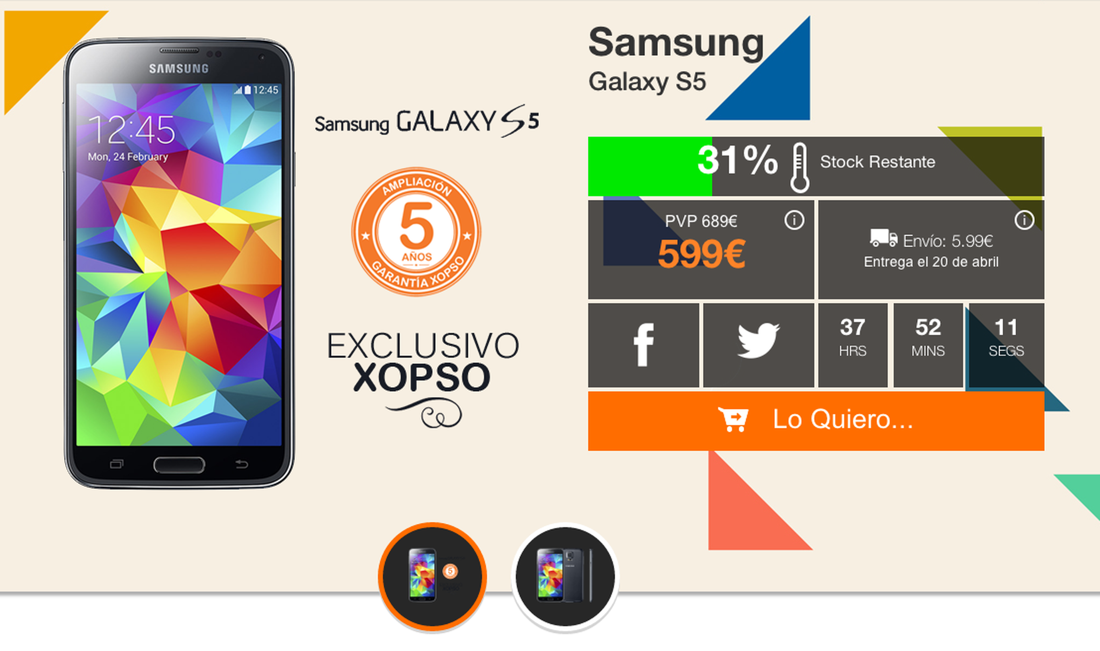 Dónde comprar el Samsung Galaxy S5 por 100 euros menos