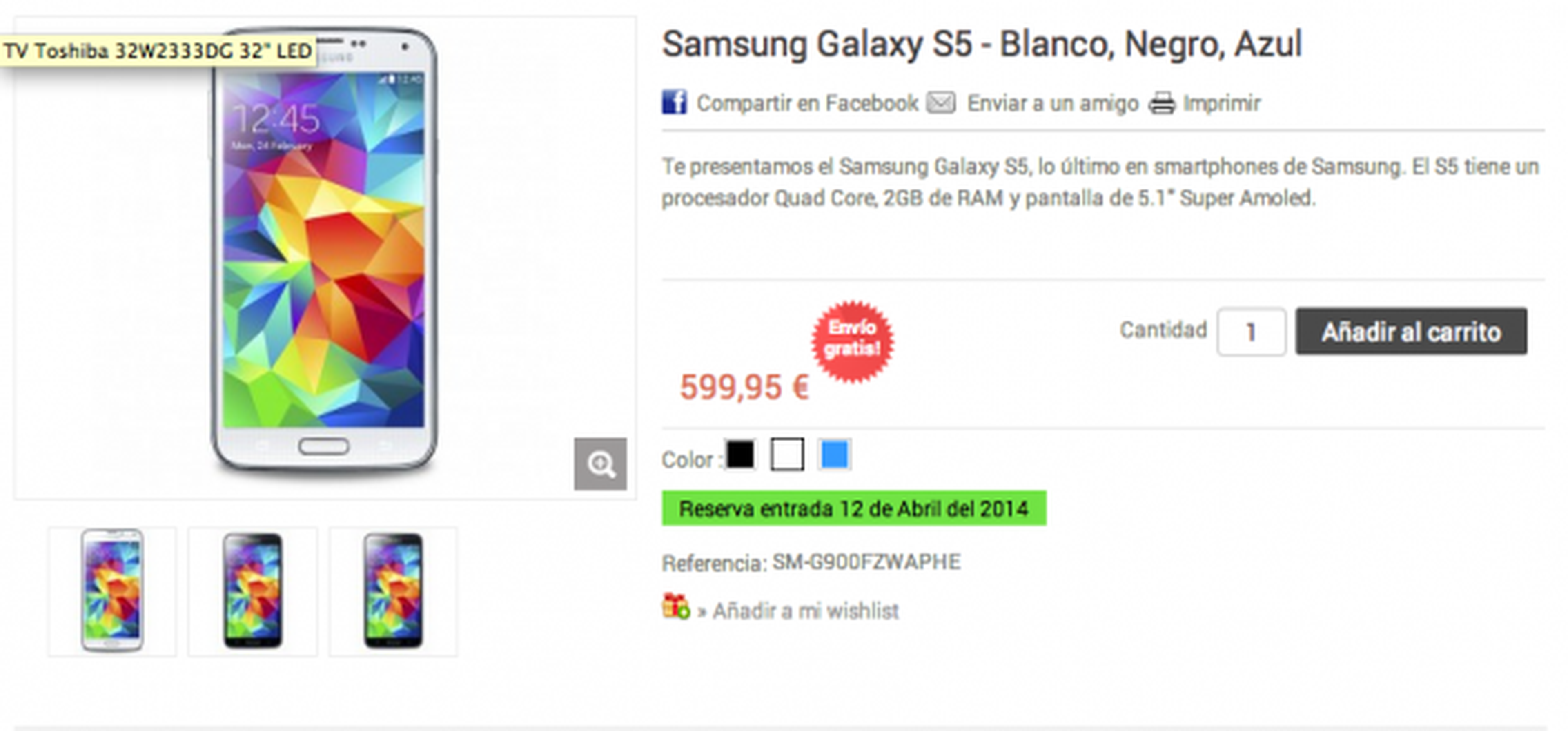Comprar Samsung Galaxy S5 por 100 euros menos