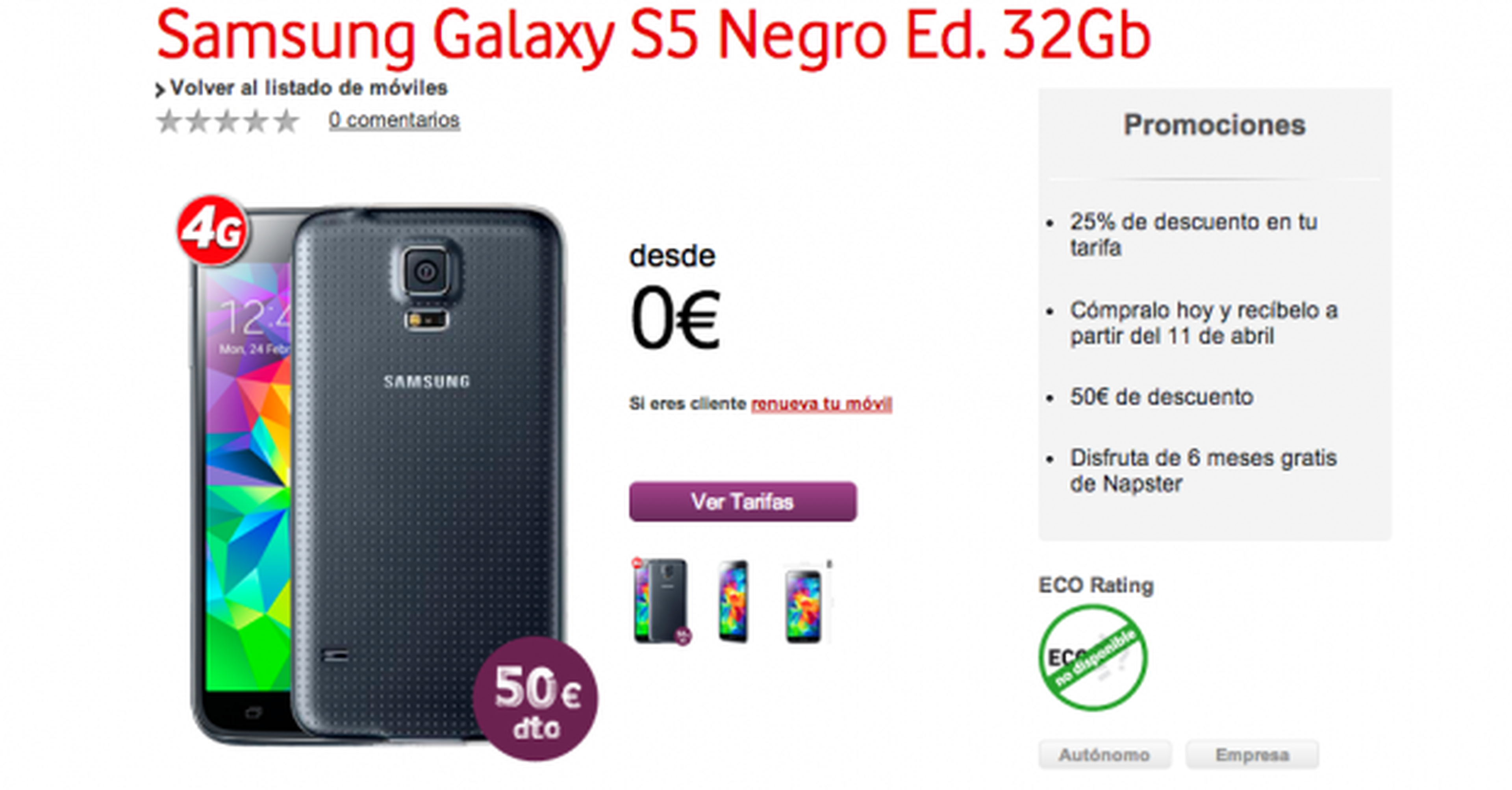 precio s5 vodafone