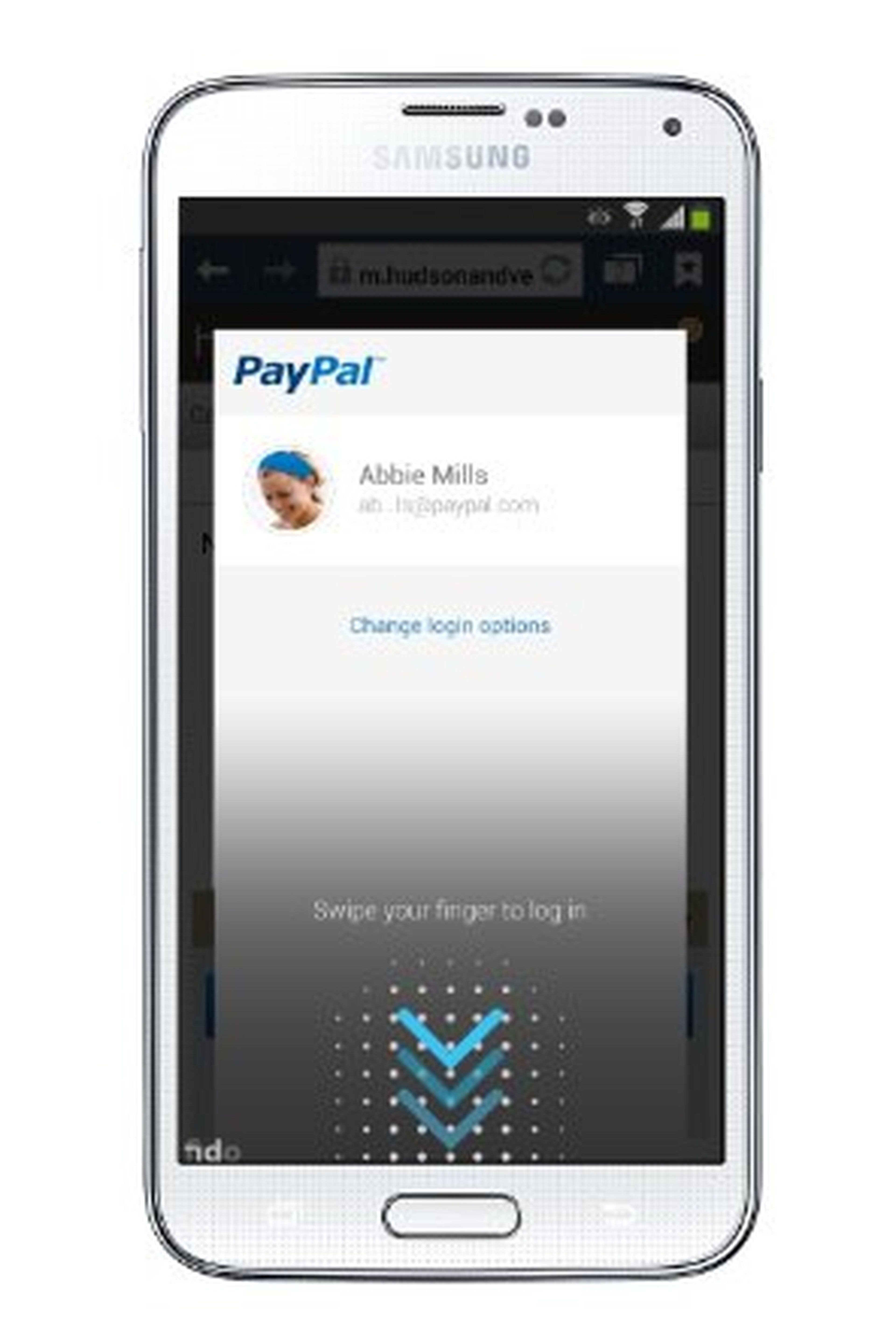 App de PayPal con lector de huella para Samsung Galaxy S5