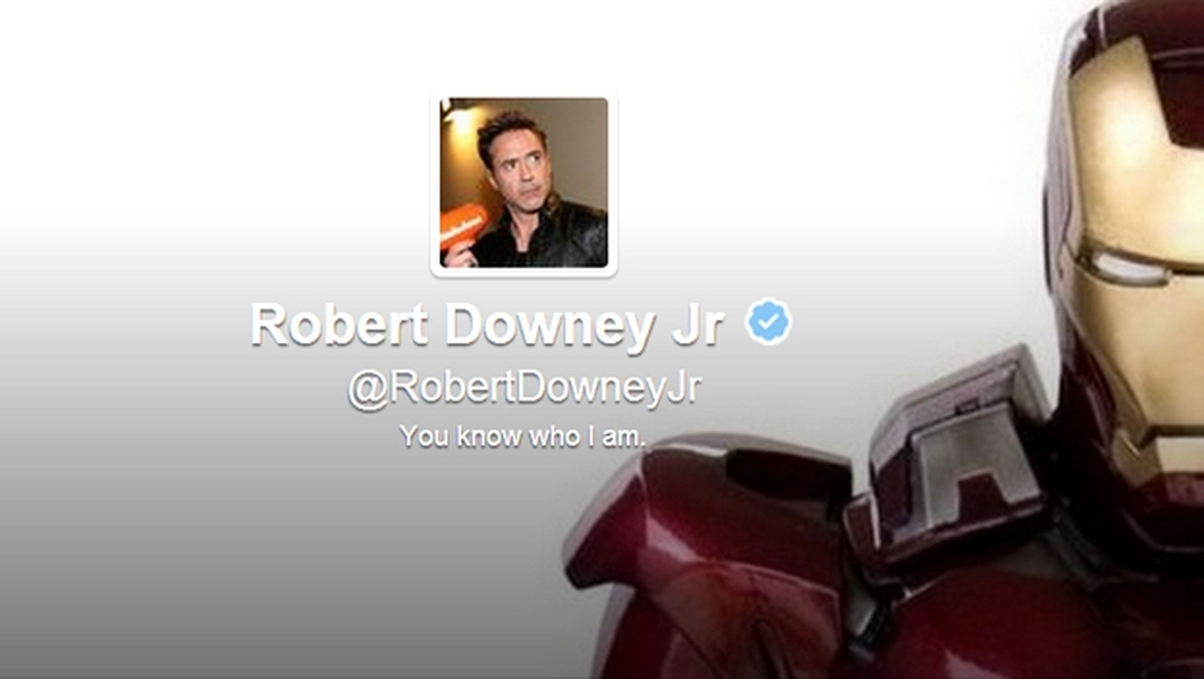 Robert Downey Jr, el mismísimo Ironman, acaba de estrenarse en Twitter. En 23 horas ha conseguido un millón de seguidores.