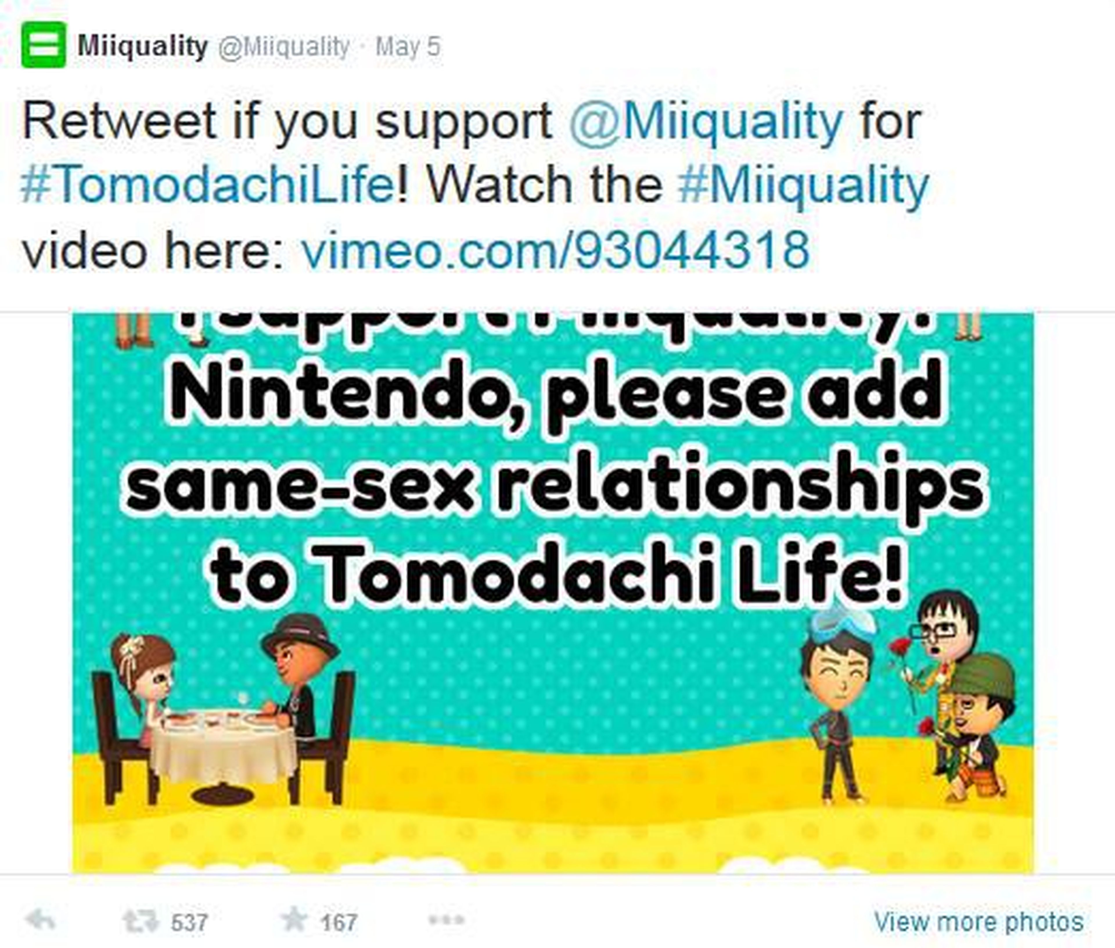 Nintendo no permite parejas del mismo sexo en su nuevo juego
