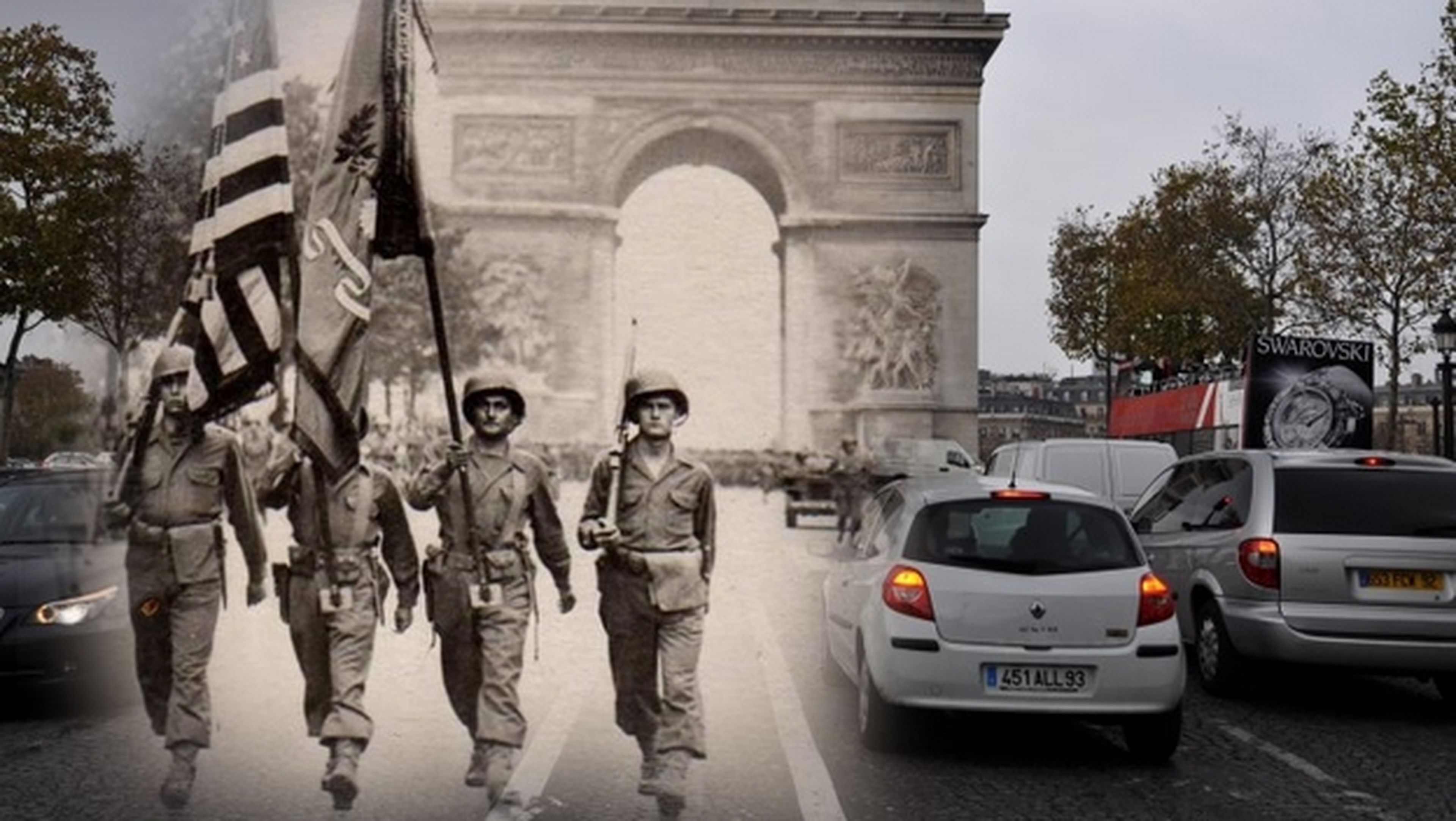 Ghosts of History, fotos de la Segunda Guerra Mundial fundidas con imágenes actuales en la misma localización.