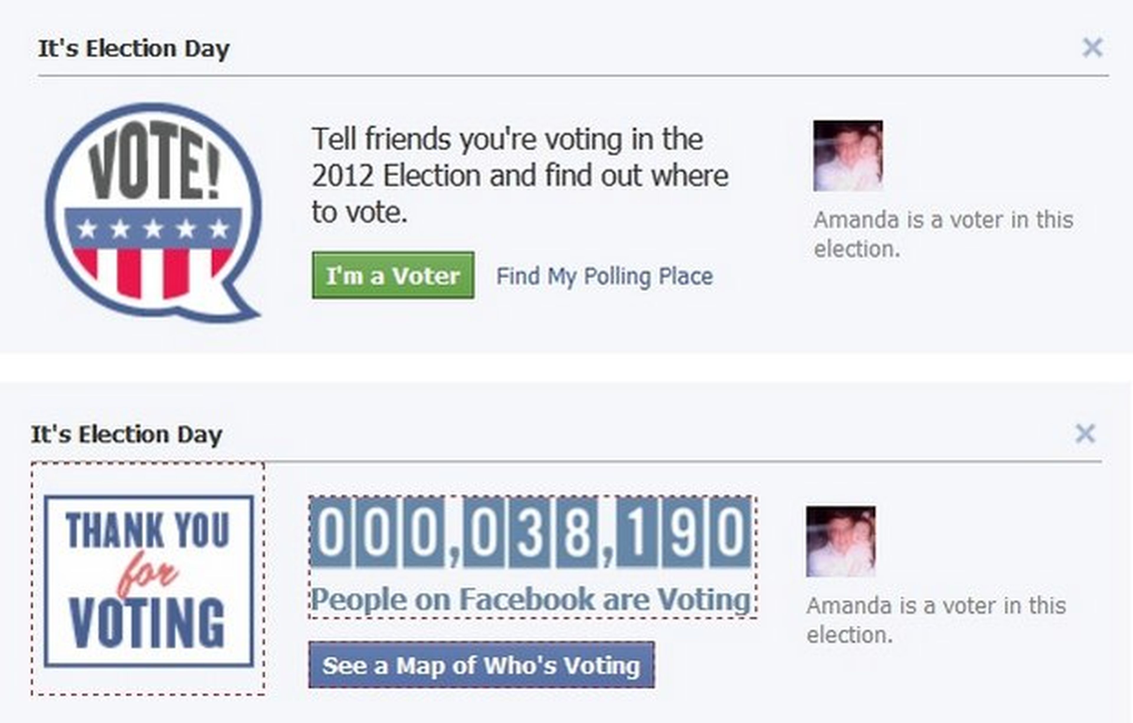 Botón Soy Votante de Facebook