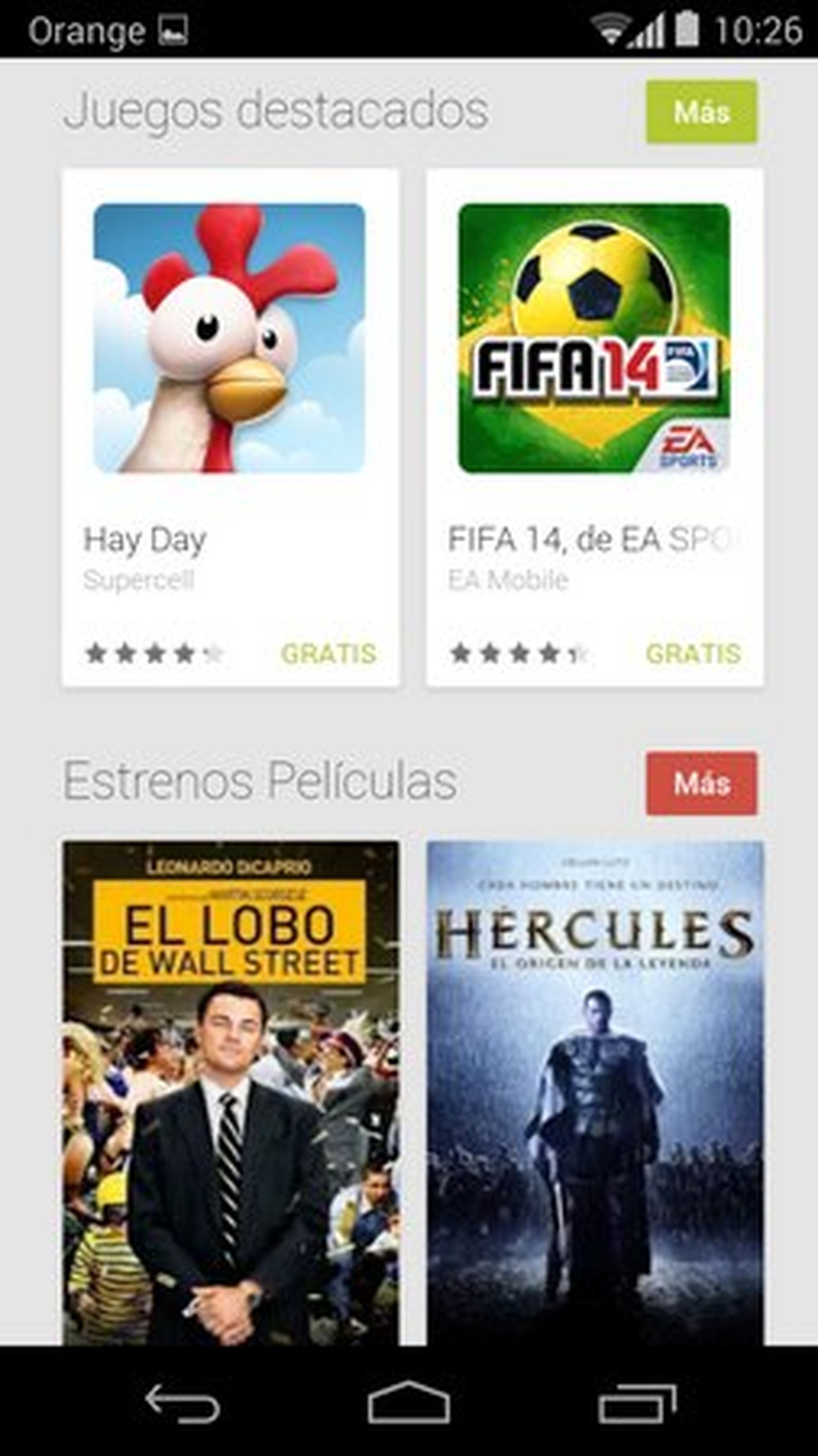 Web Google Play versión móvil