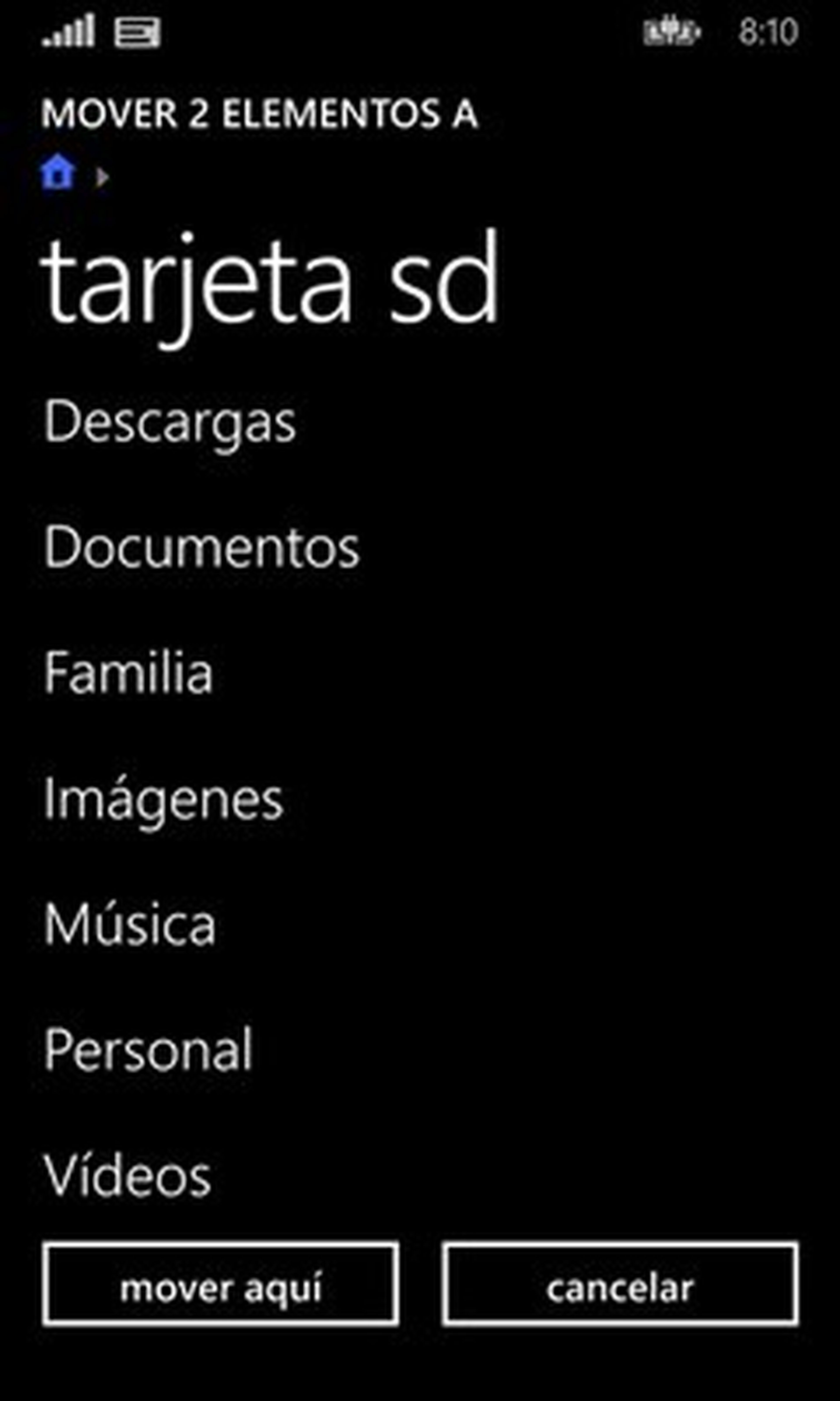 App Archivos de Windows Phone 8