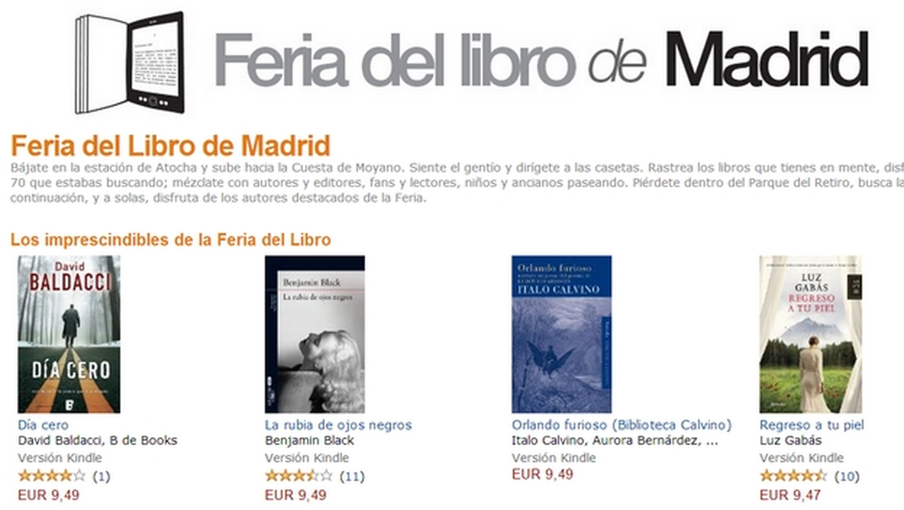 La Tienda Kindle de Amazon abre una sección dedicada la Feria del Libro de Madrid, con descuentos en ebooks.