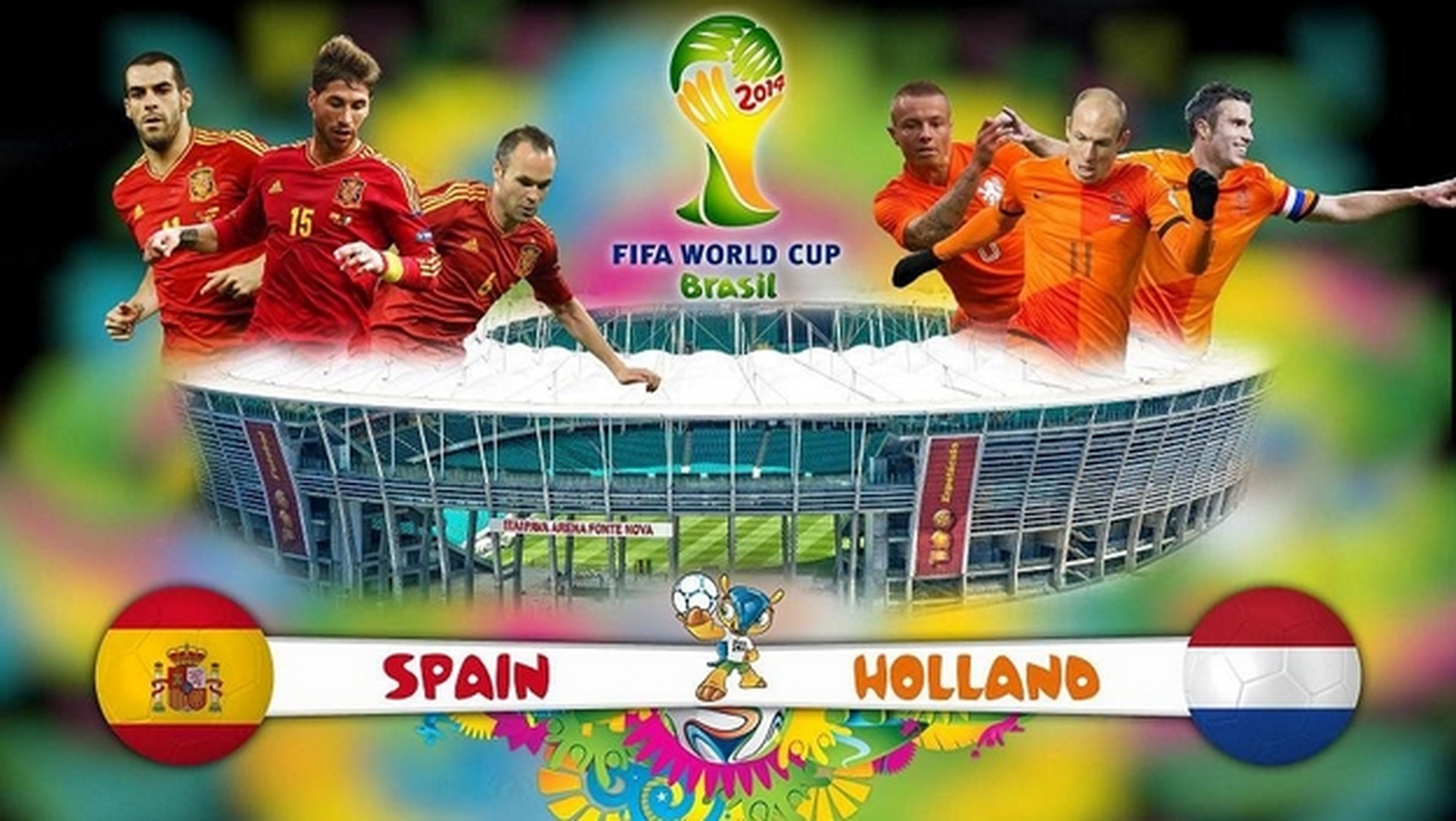 Cómo ver online el partido del Mundial de Fútbol Brasil 2014: España contra Holanda