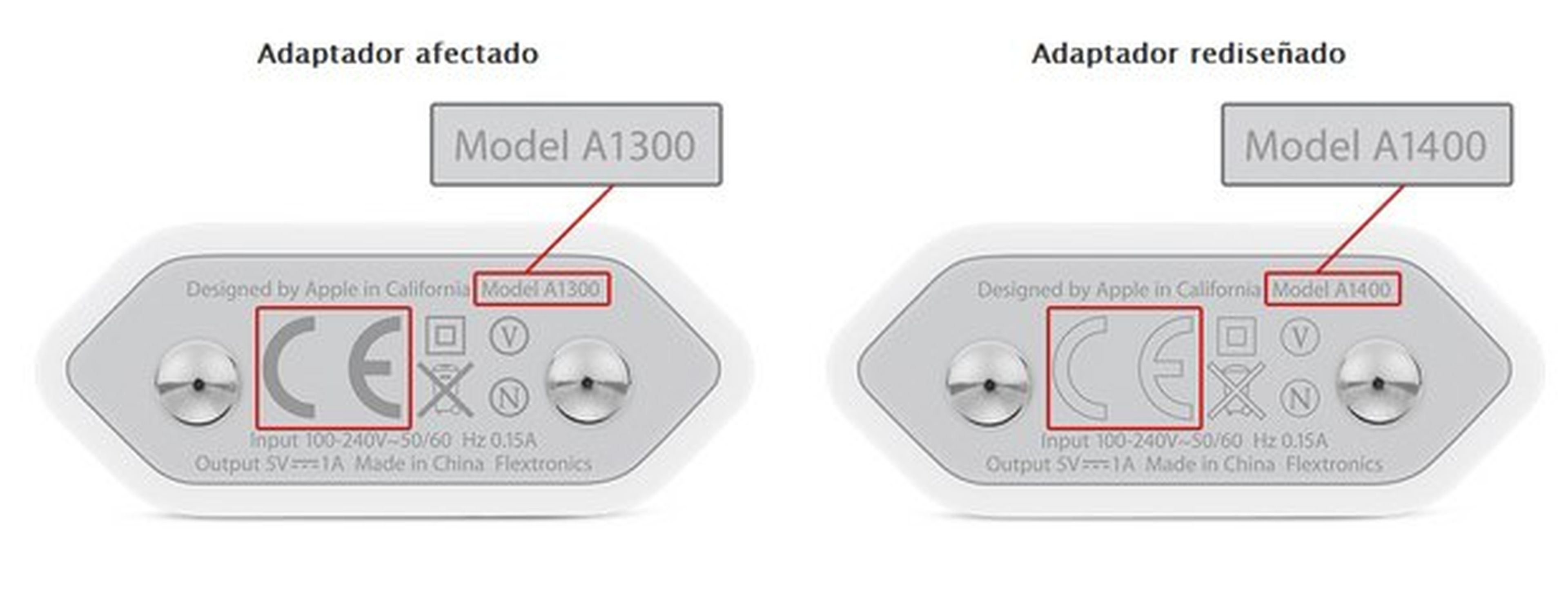 Apple cambia en España adaptador de corriente USB de iPhone por riesgo