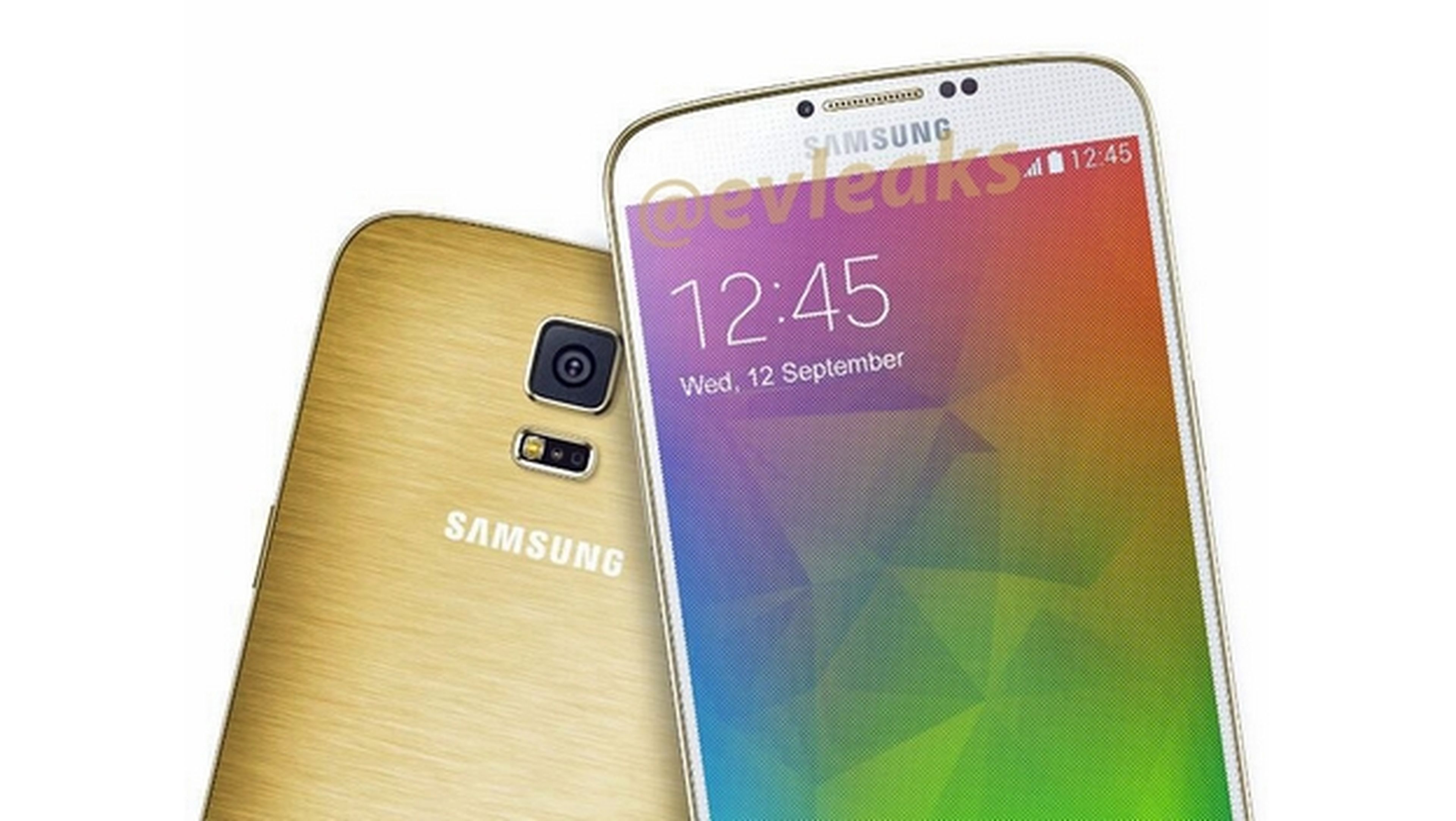 Filtrado render del Samsung Galaxy F con carcasa dorada.