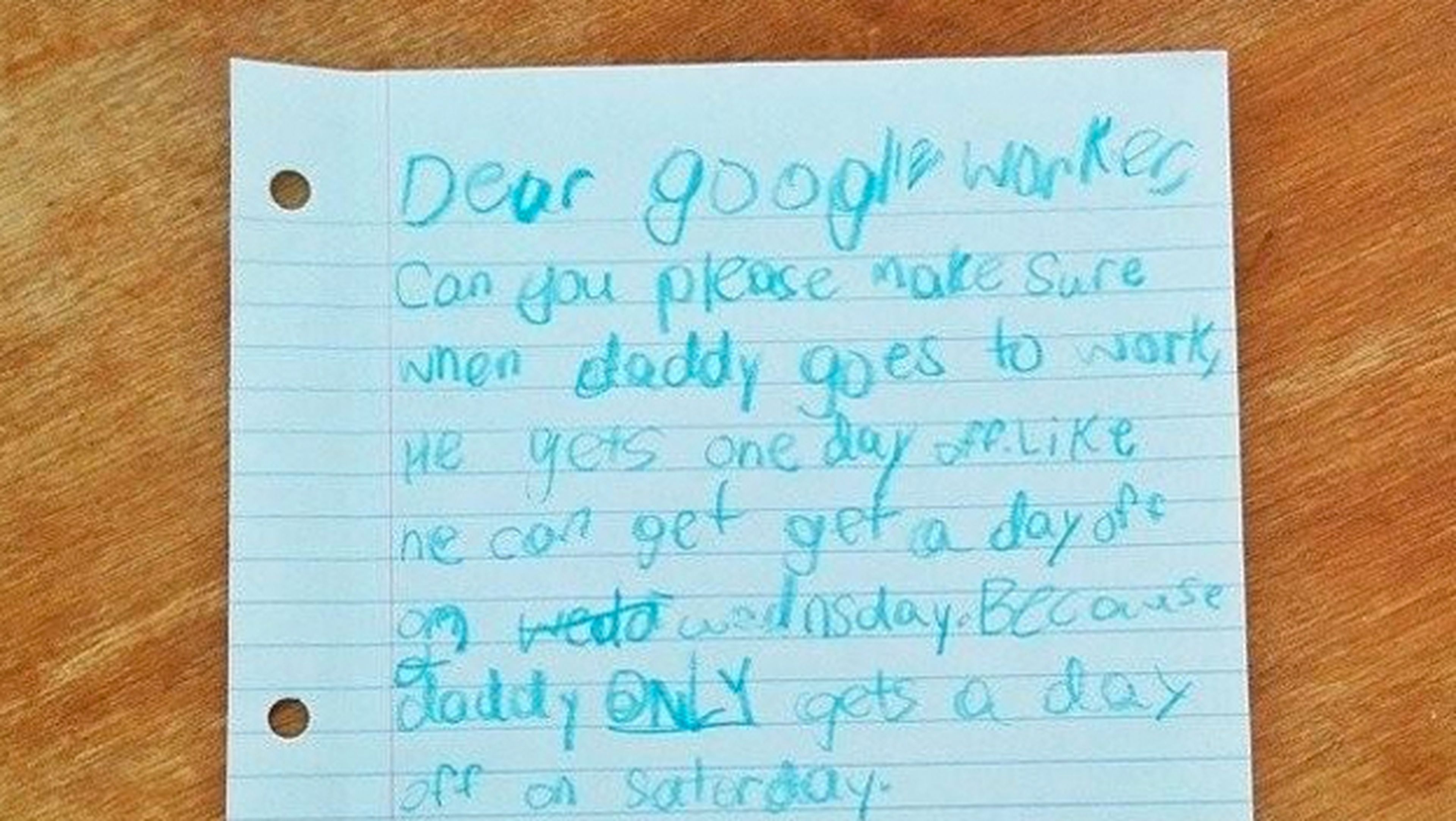 Niña manda carta a Google y estos dan vacaciones a su padre