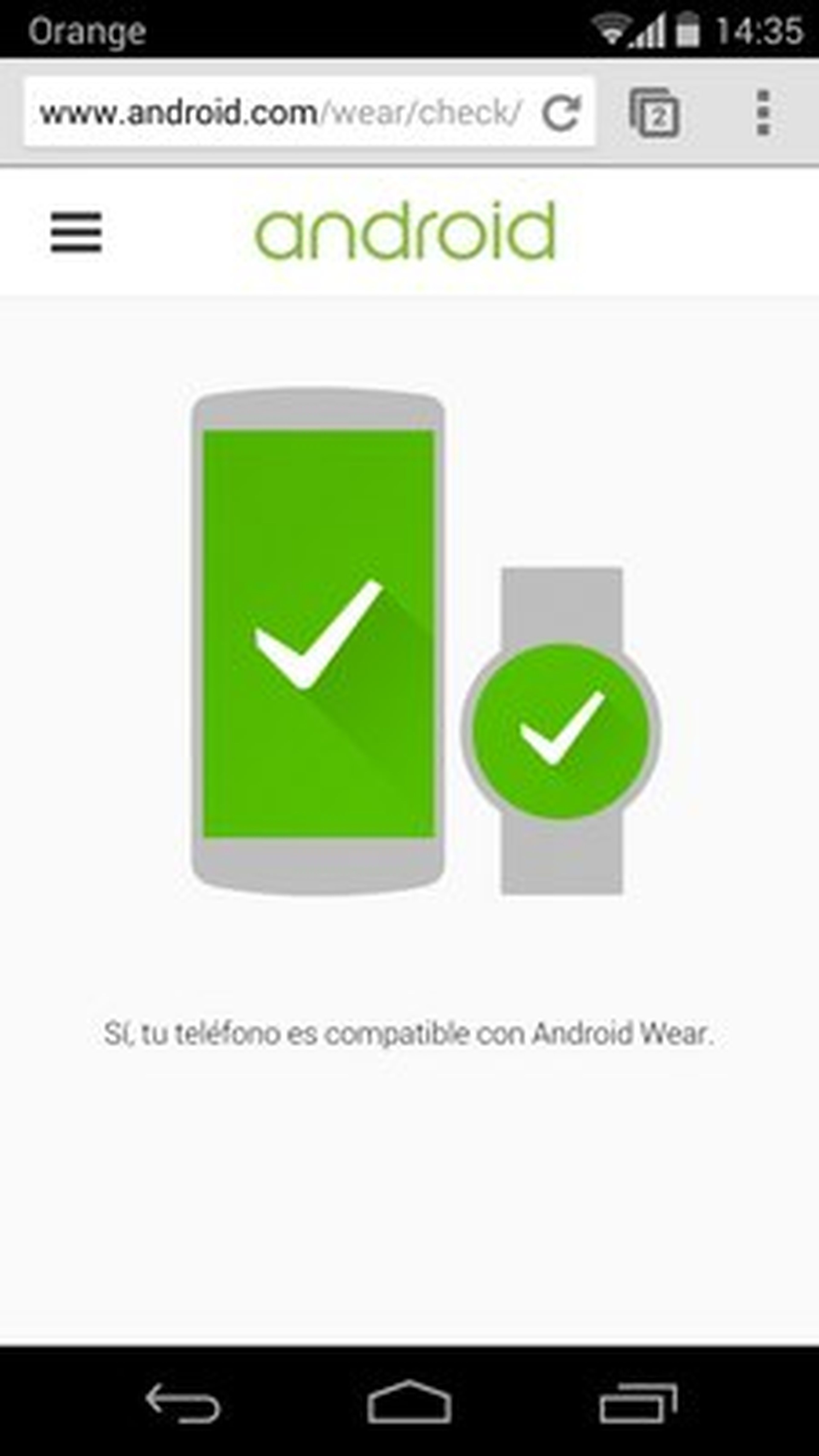 Compatibilidad Android Wear