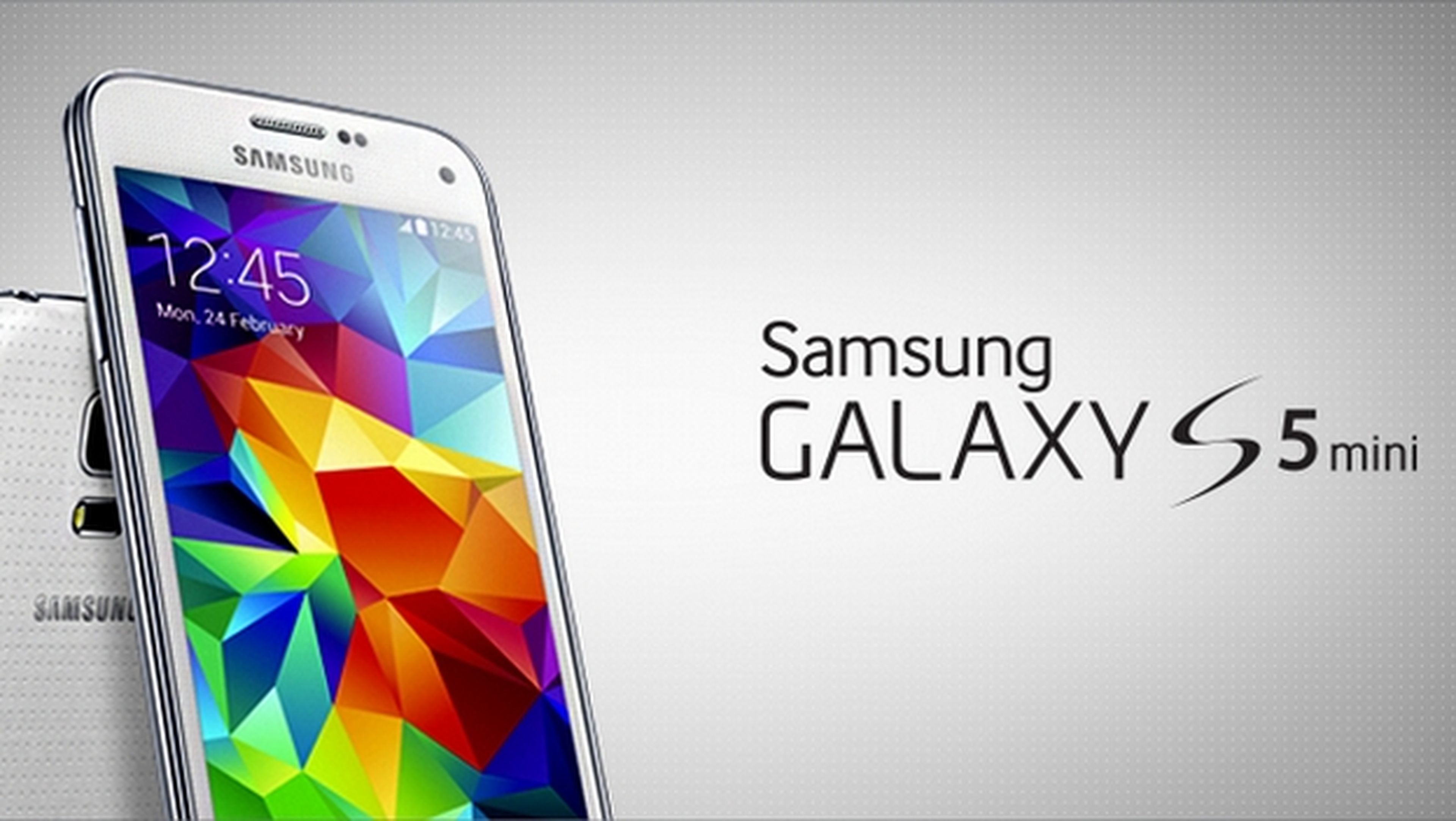 Samsung Galaxy S5 mini, con pantalla de 4.5 pulgadas, procesador de 4 núcleos, sensor de huellas, medidor de pulso y certificación IP67.