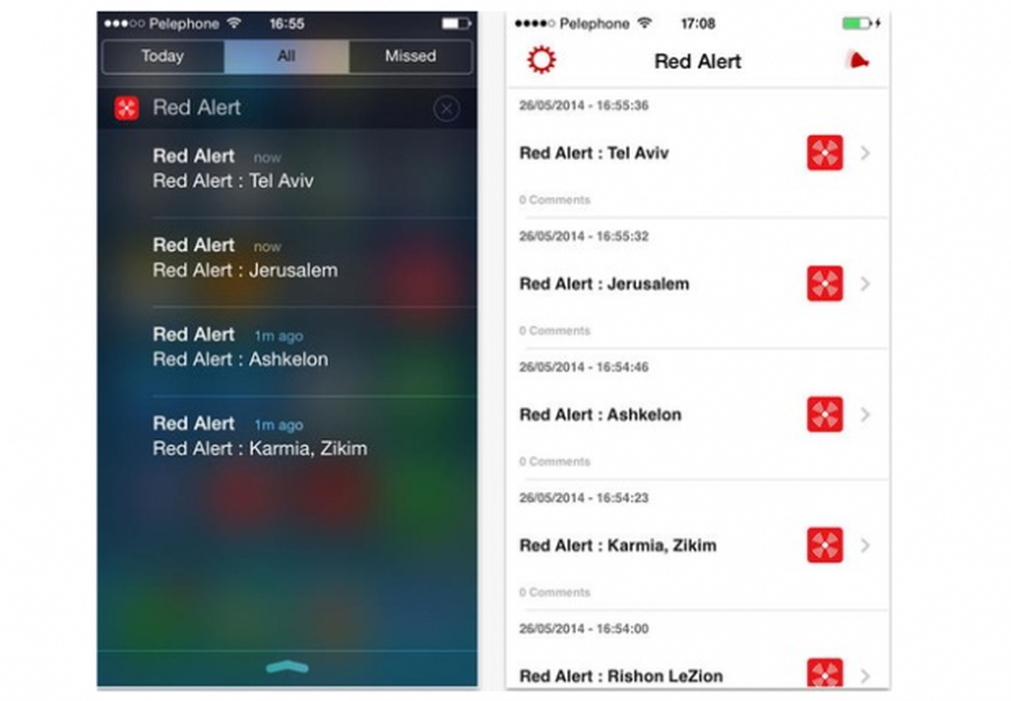 App para iOS y Android avisa de ataques a Israel desde Gaza
