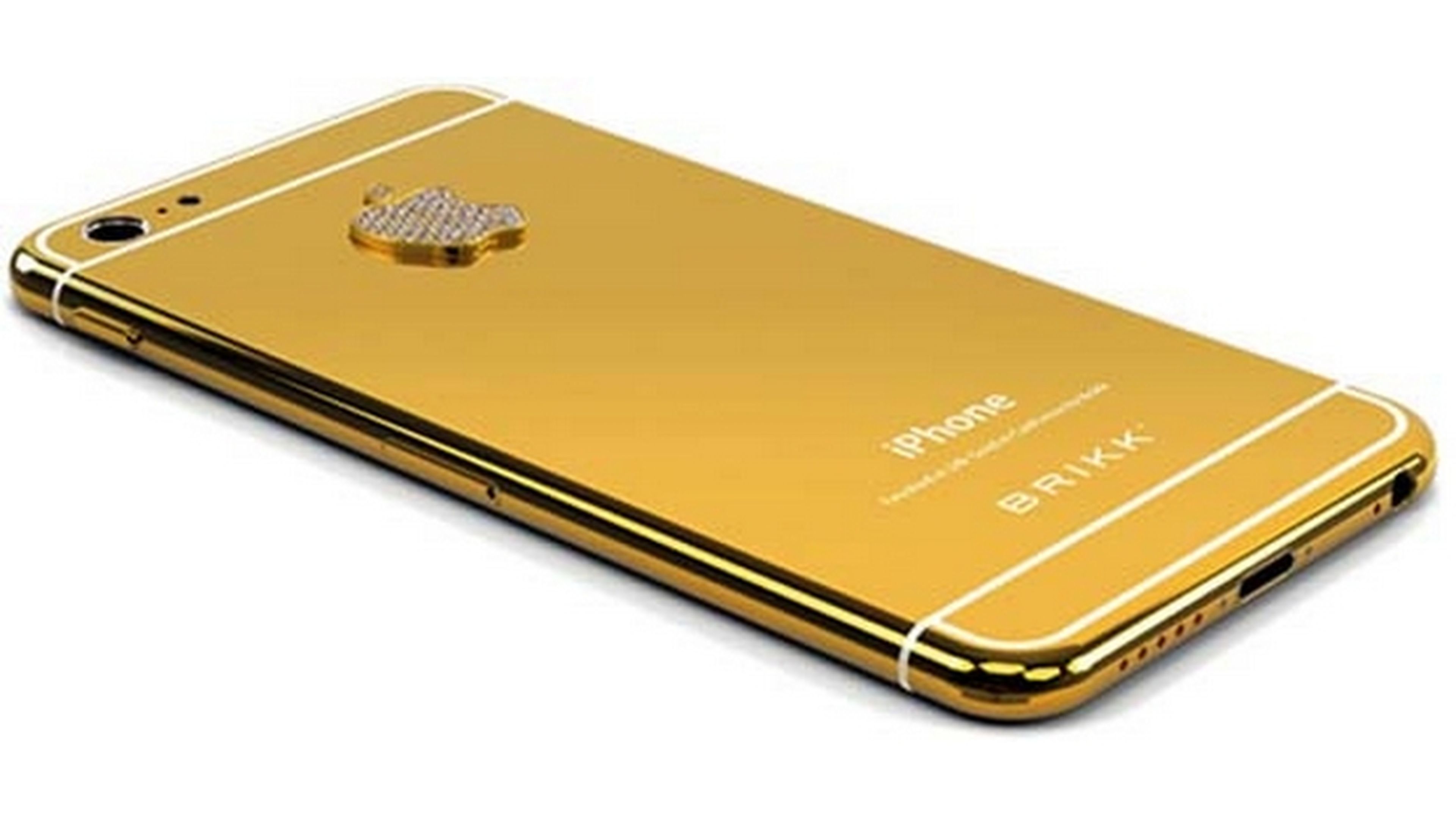 La joyería Brikk anuncia su Lux iPhone 6 con carcasa de oro de 24 kilates, platino y diamantes.