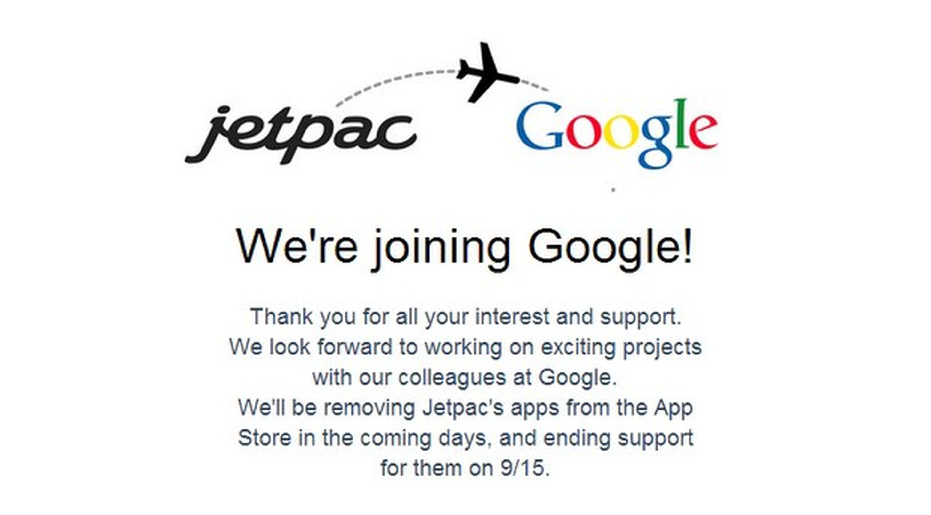 Jetpac se une a Google