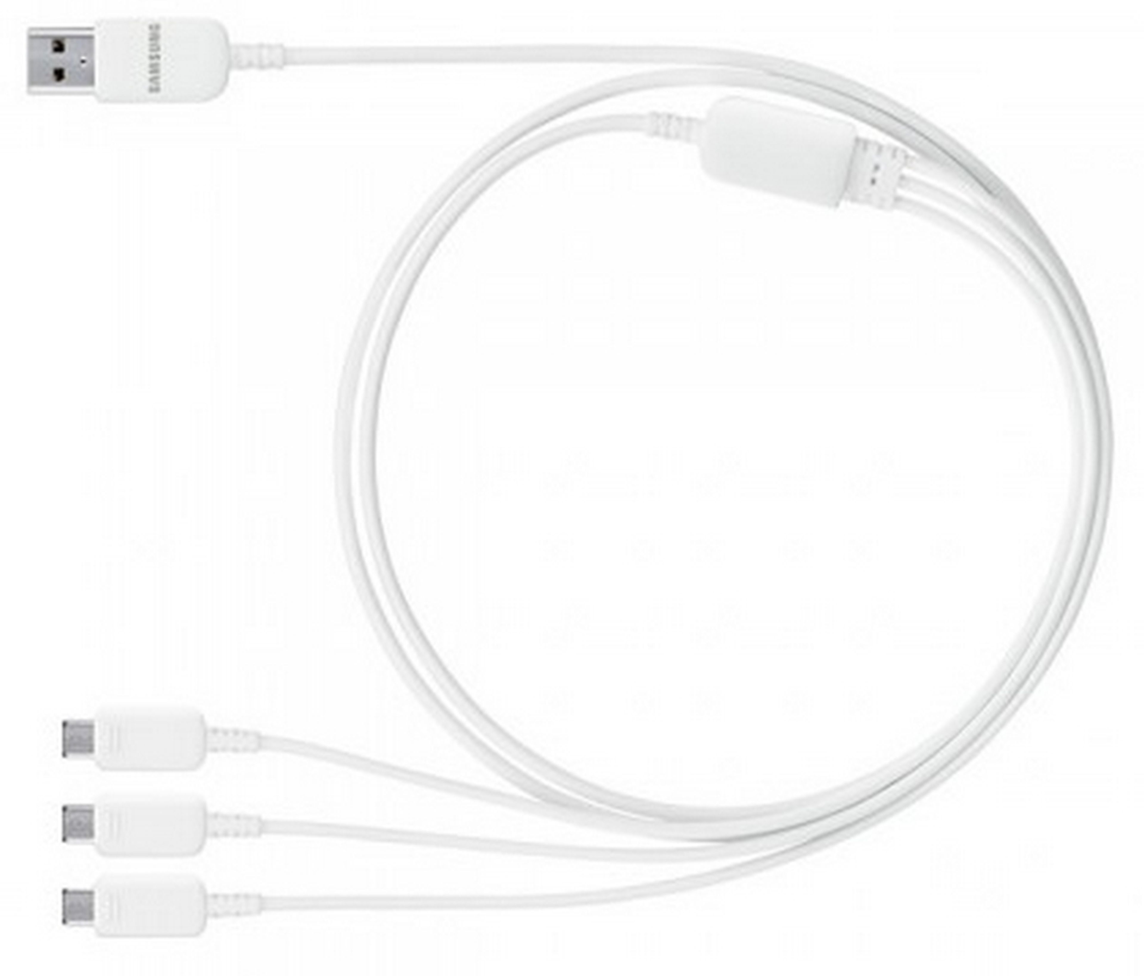 Cable cargador USB trple de Samsung