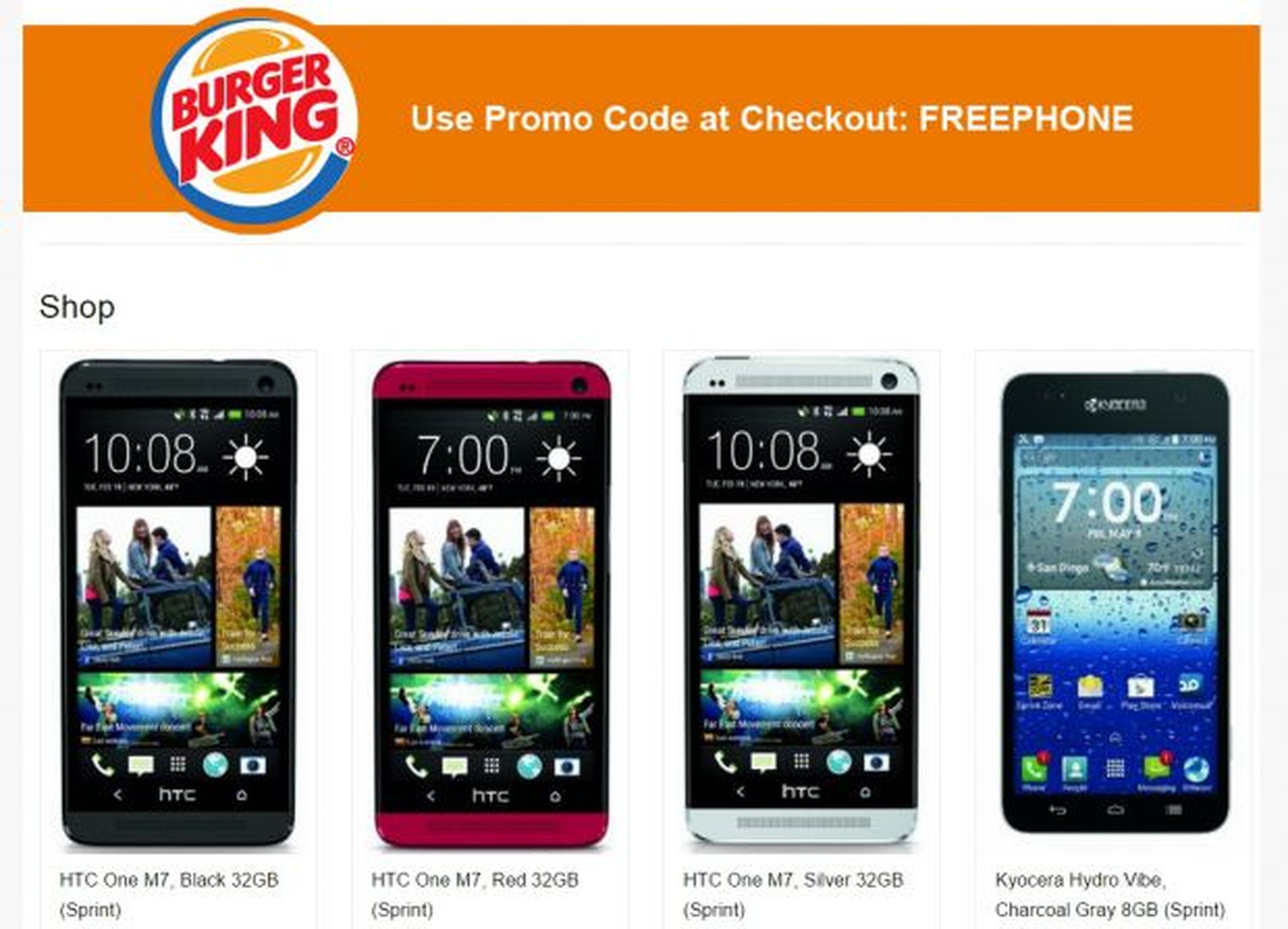 Promoción Burger King smartphone gratis