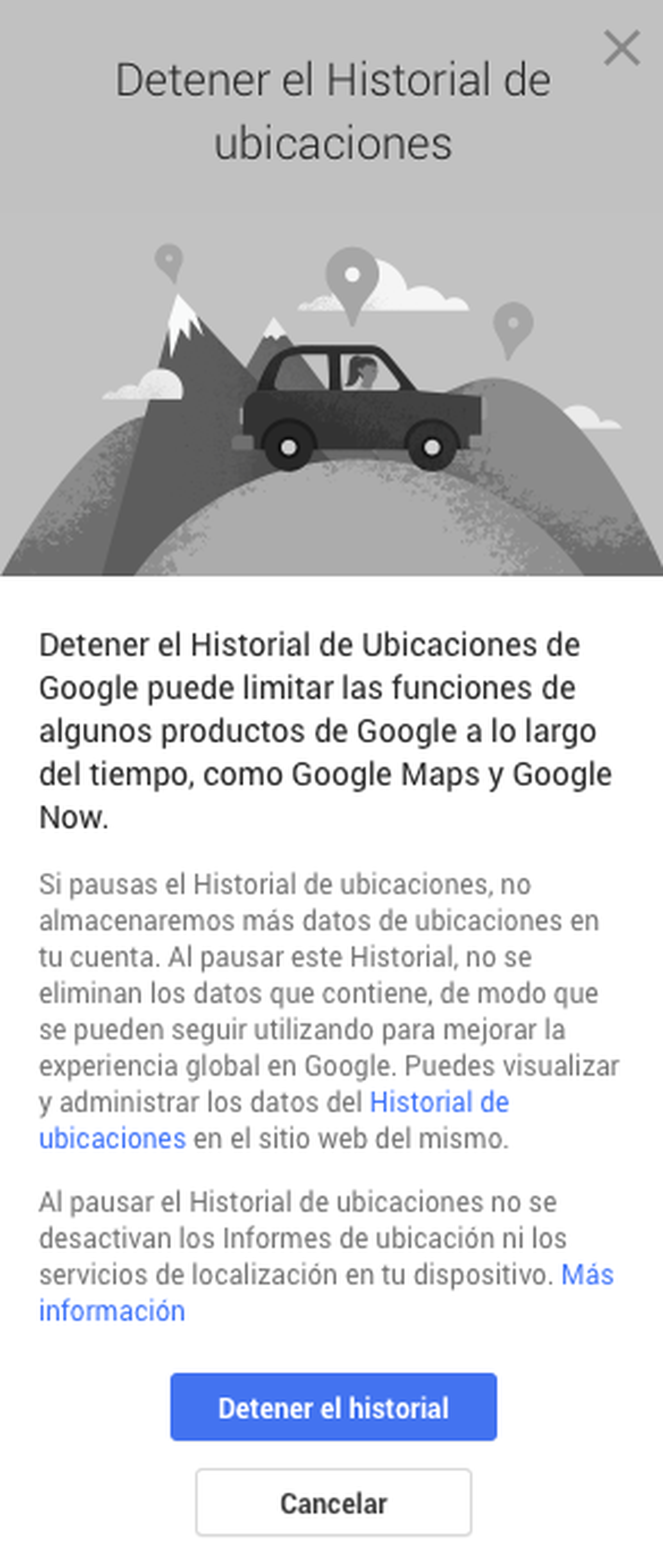 Detener el Historial de Ubicaciones