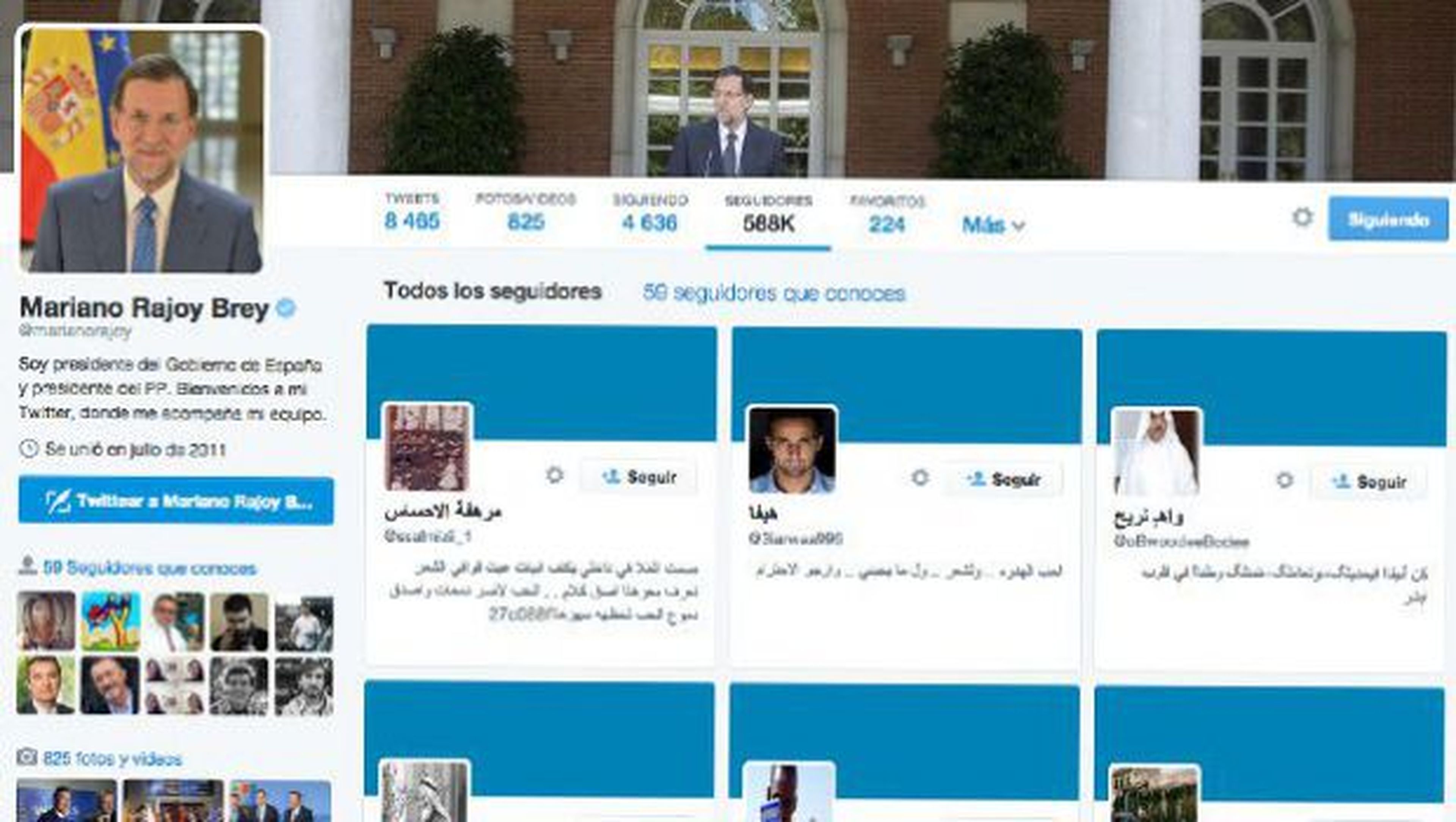 Mariano Rajoy y los seguidores falsos en Twitter