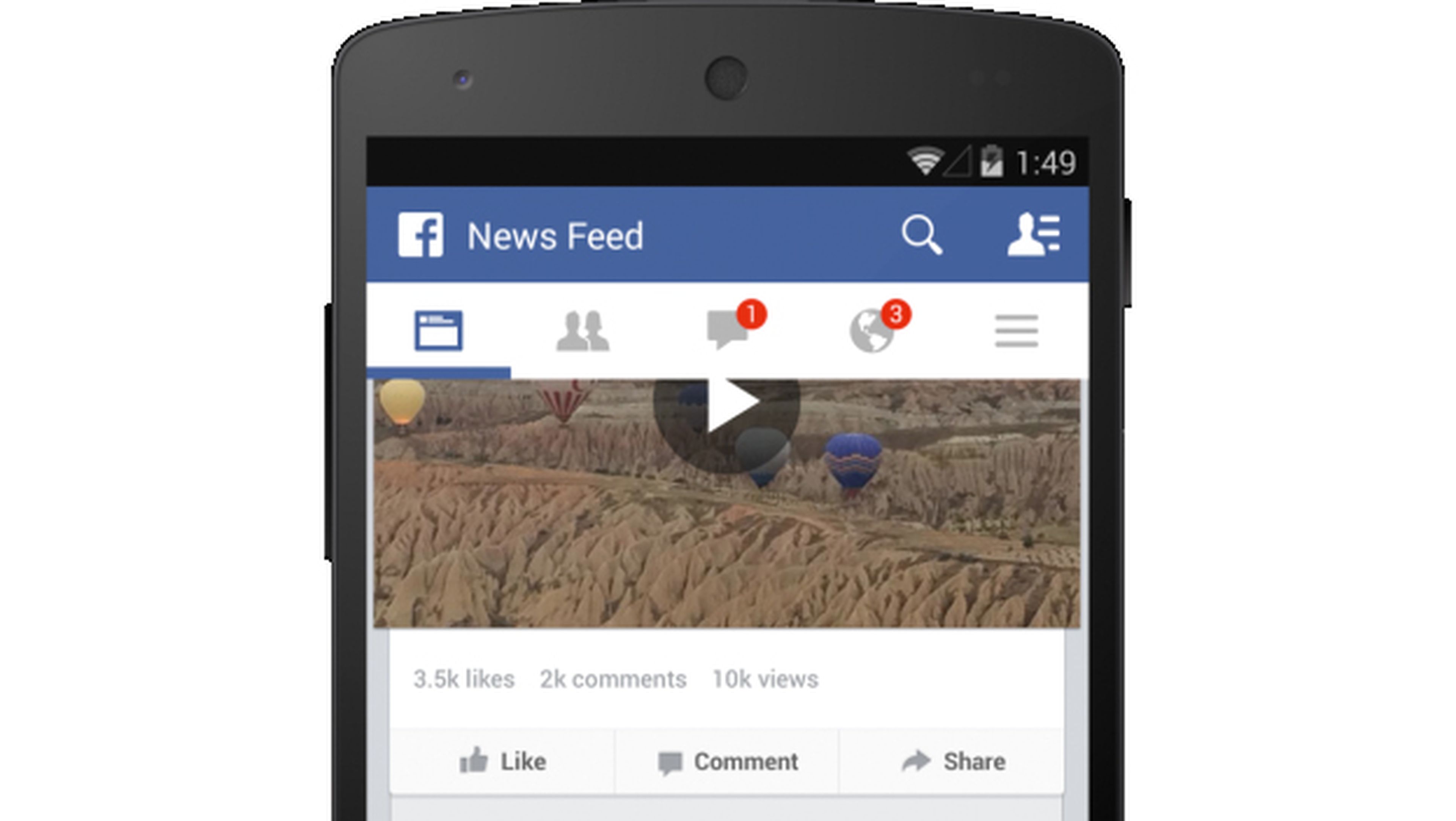 Facebook incluye contador de visitas en sus vídeos