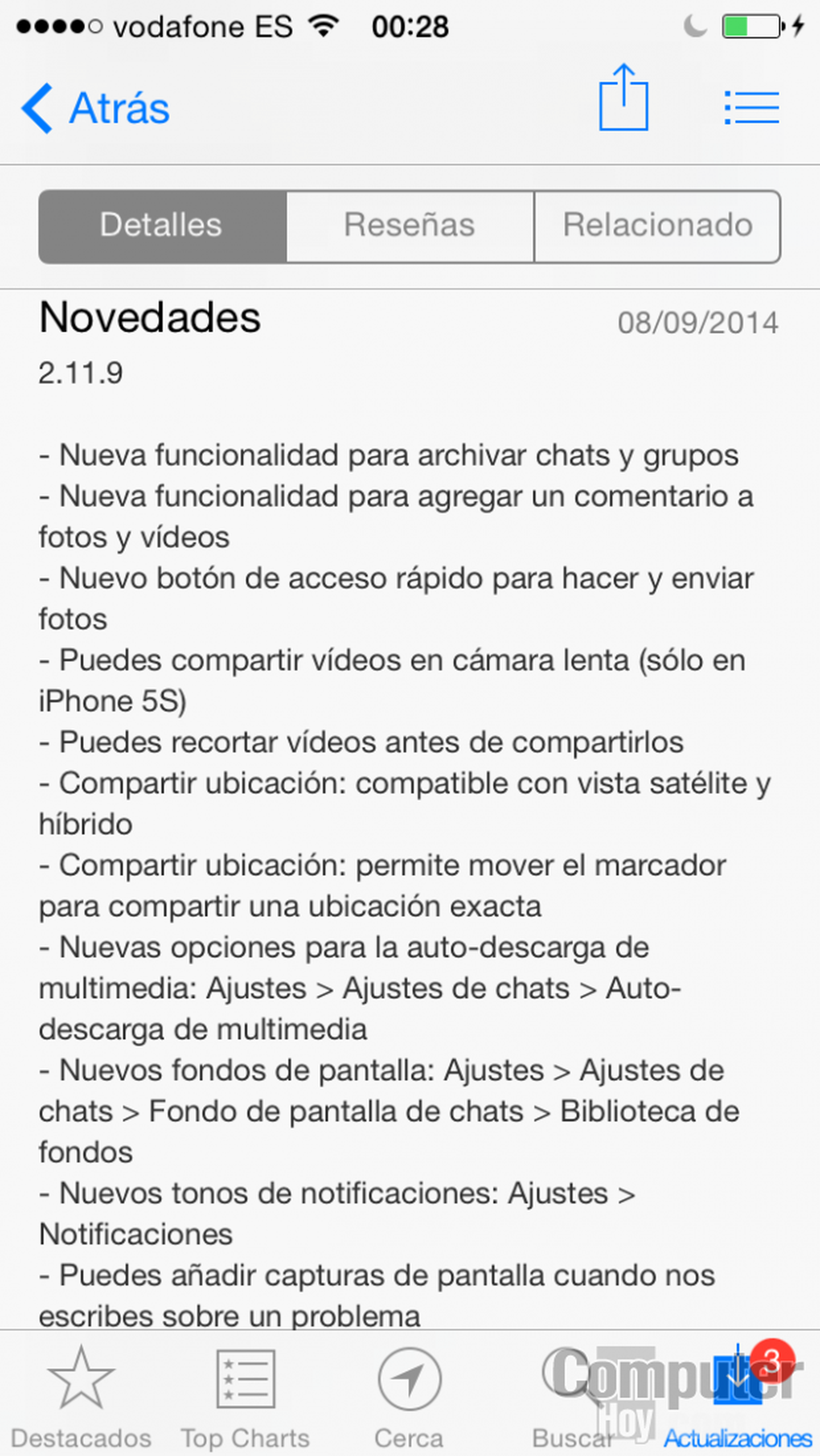 Whatsapp para iPhone se actualiza para iOS 8