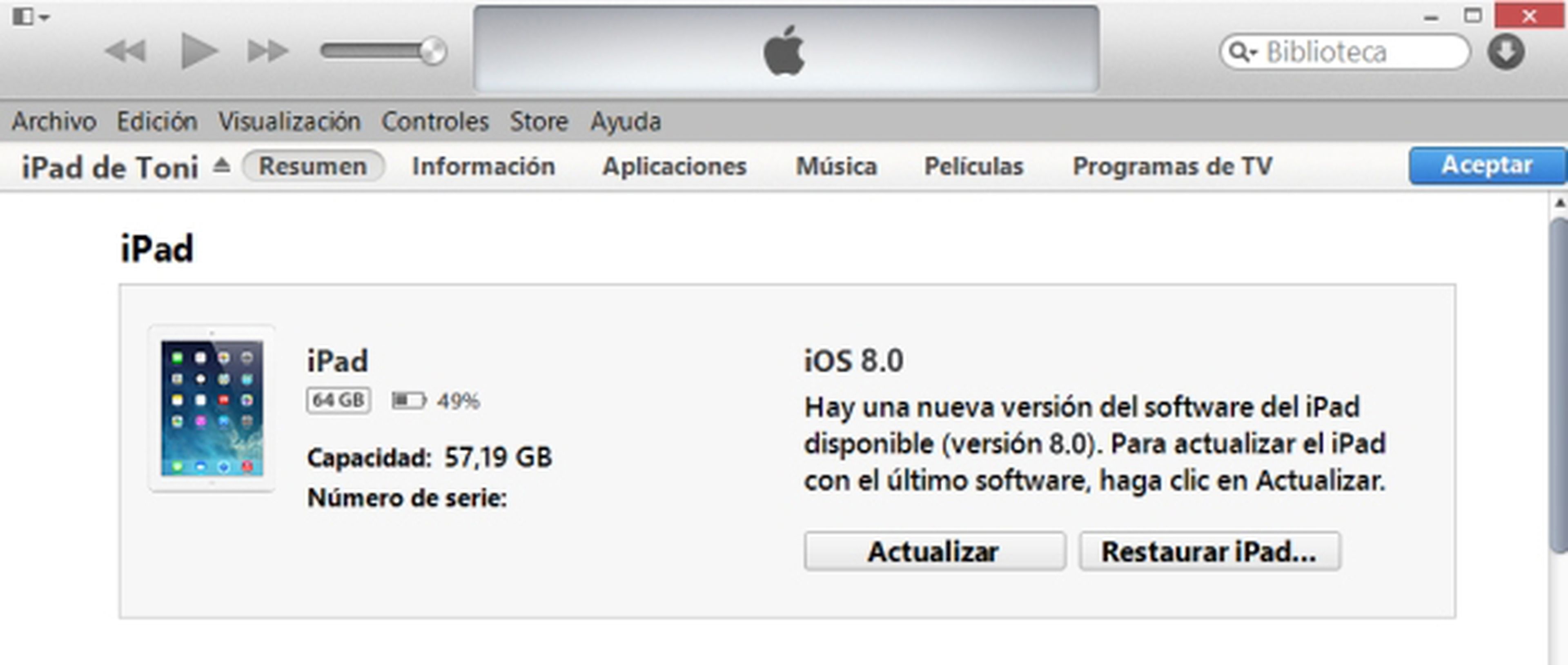 Actualizar iOS 8
