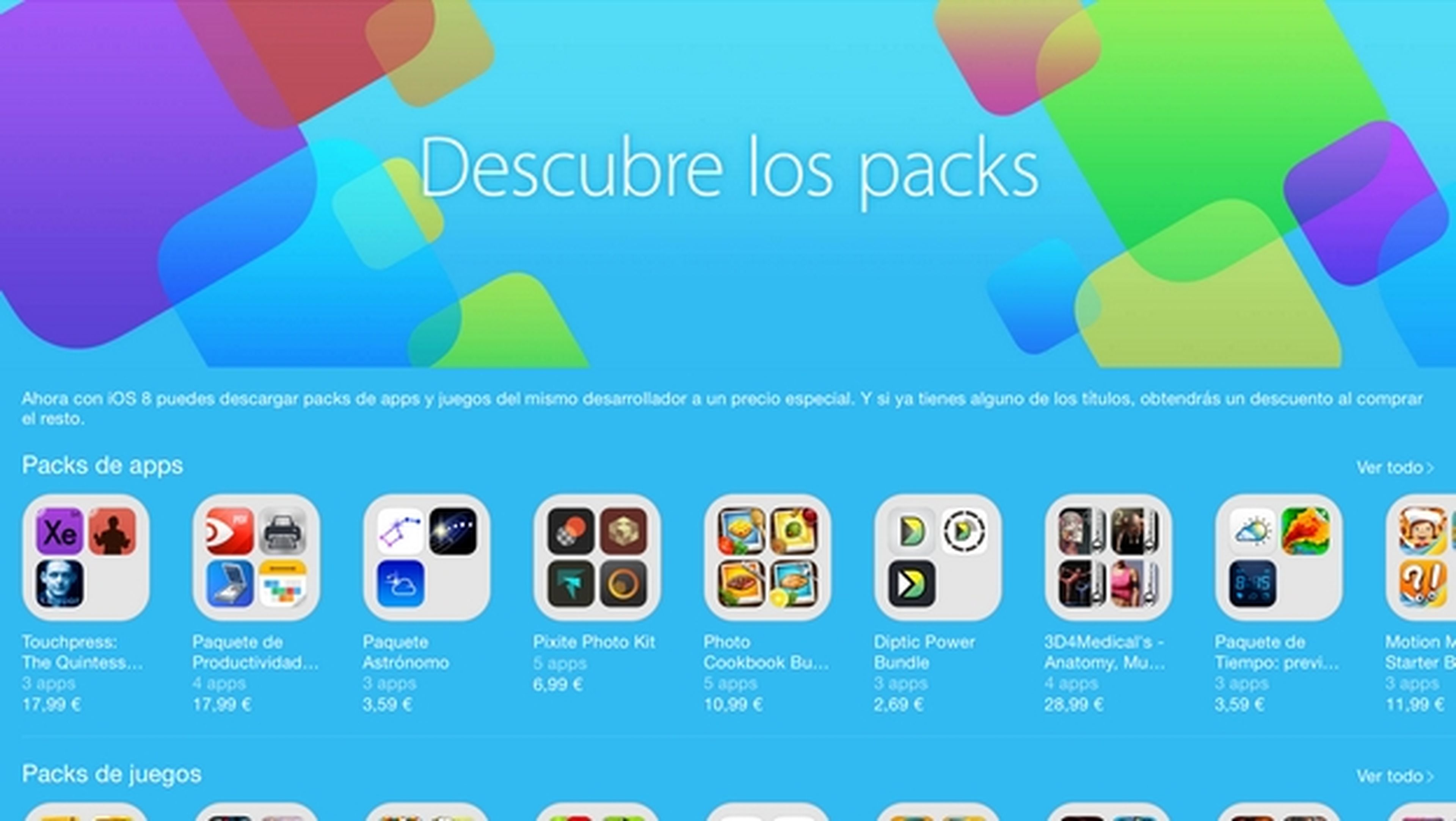 App Store estrena packs de apps con iOS 8. ¿Merecen la pena?
