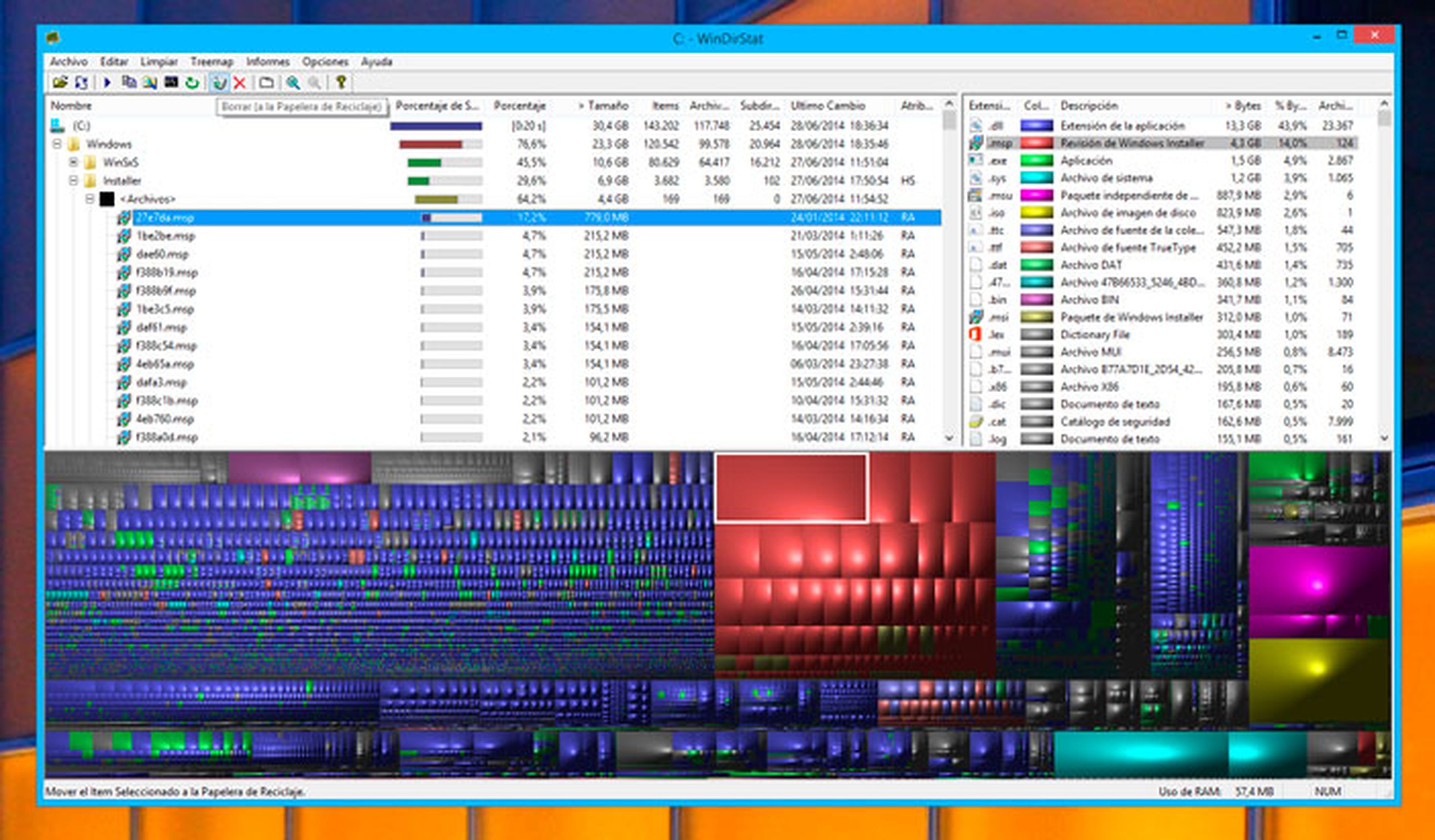 Crea un gráfico de tu disco duro