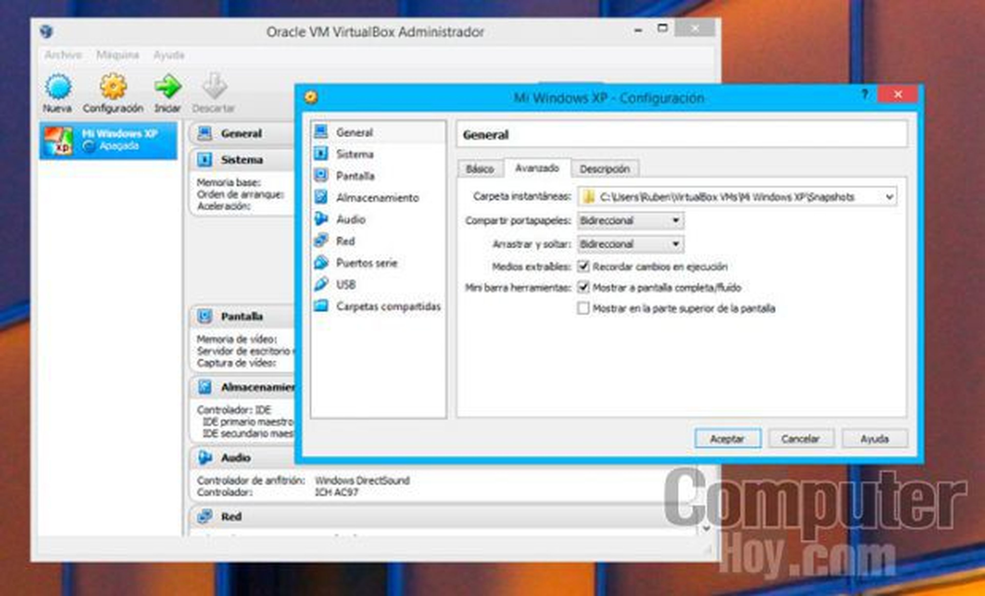 Comparte las carpetas de tu Windows XP en VirtualBox