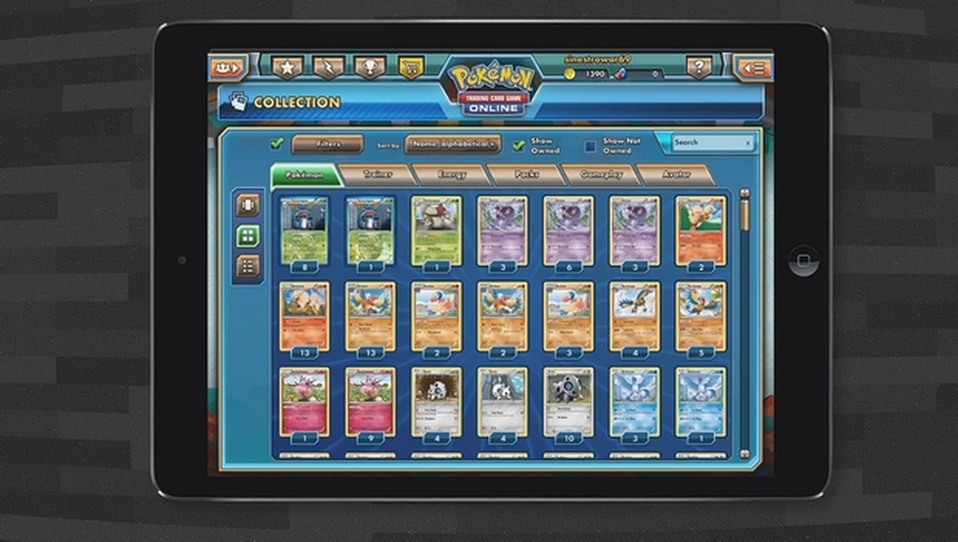 Juego de Cartas Coleccionables JCC Pokémon Online para iPad