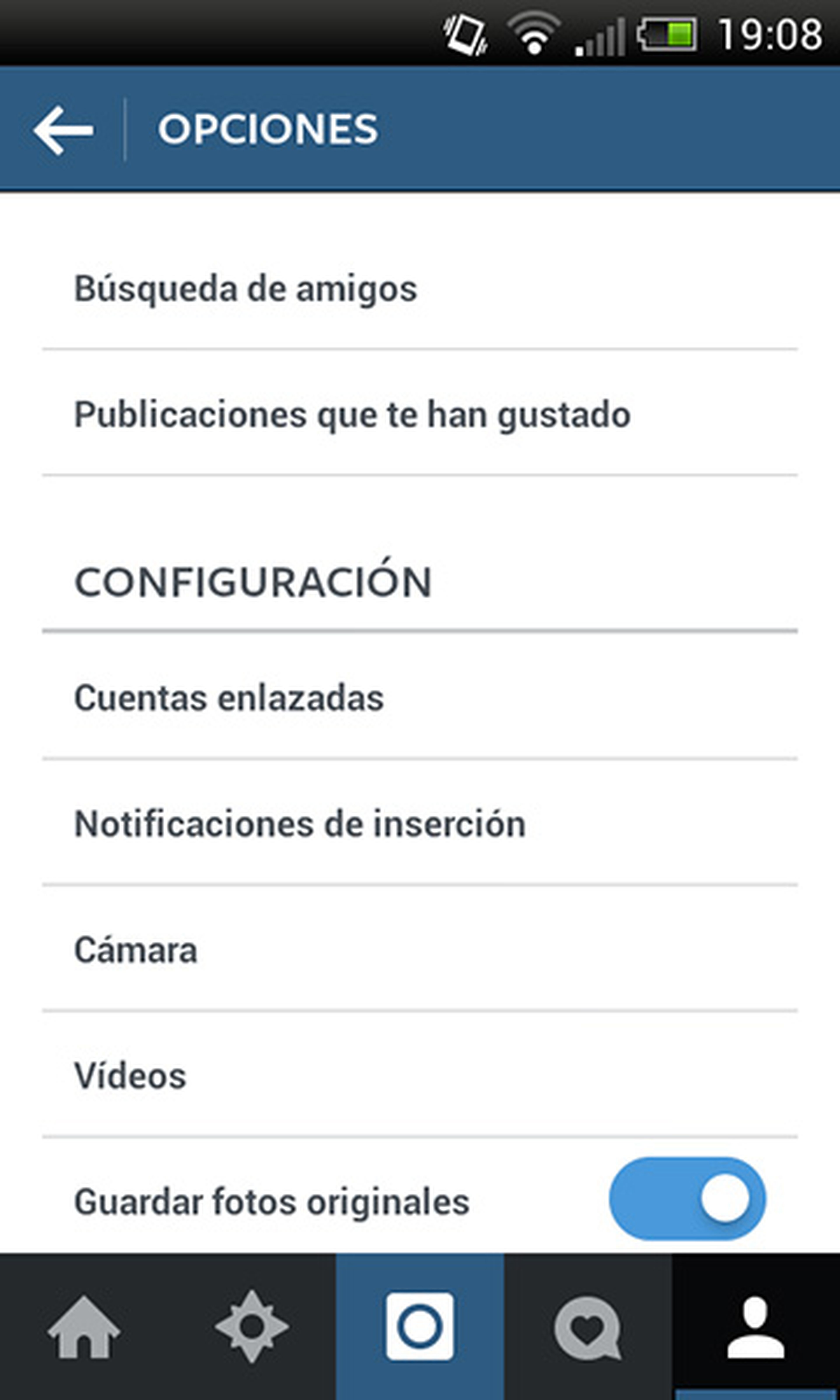 Configuración de vídeos en Instagram