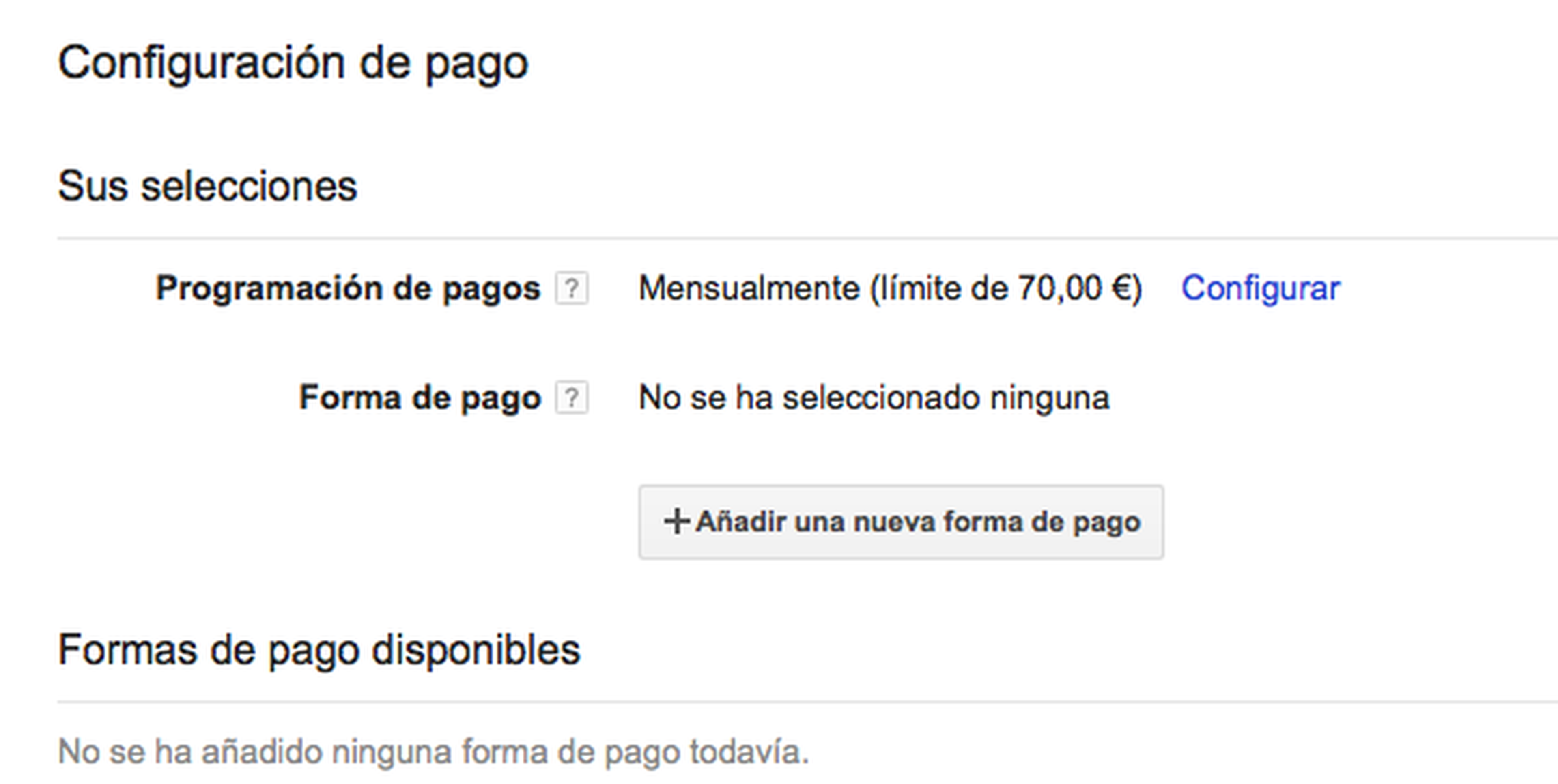 Configuración de pago Google AdSense