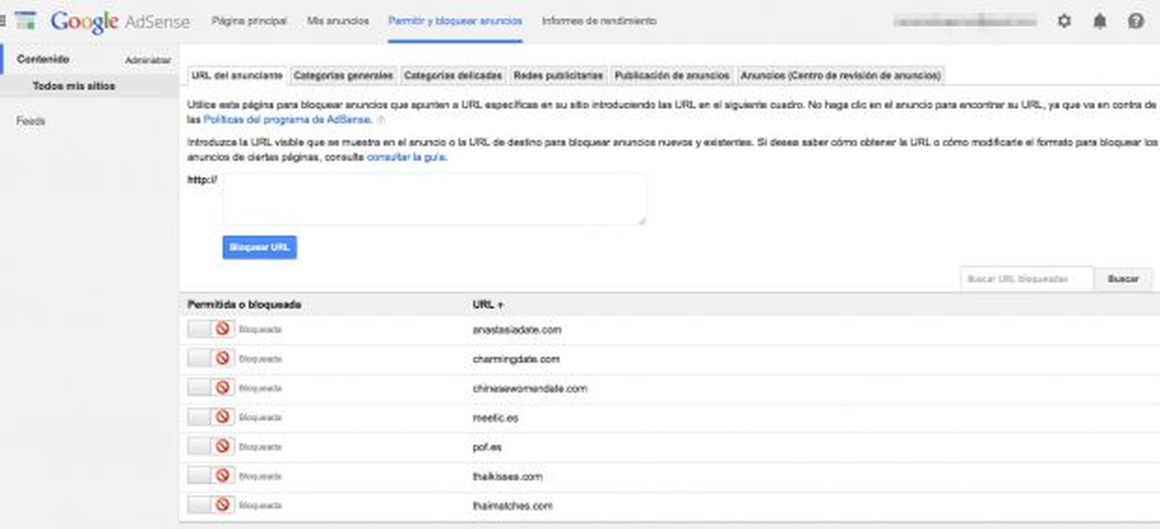 Bloquear anuncios en Google AdSense