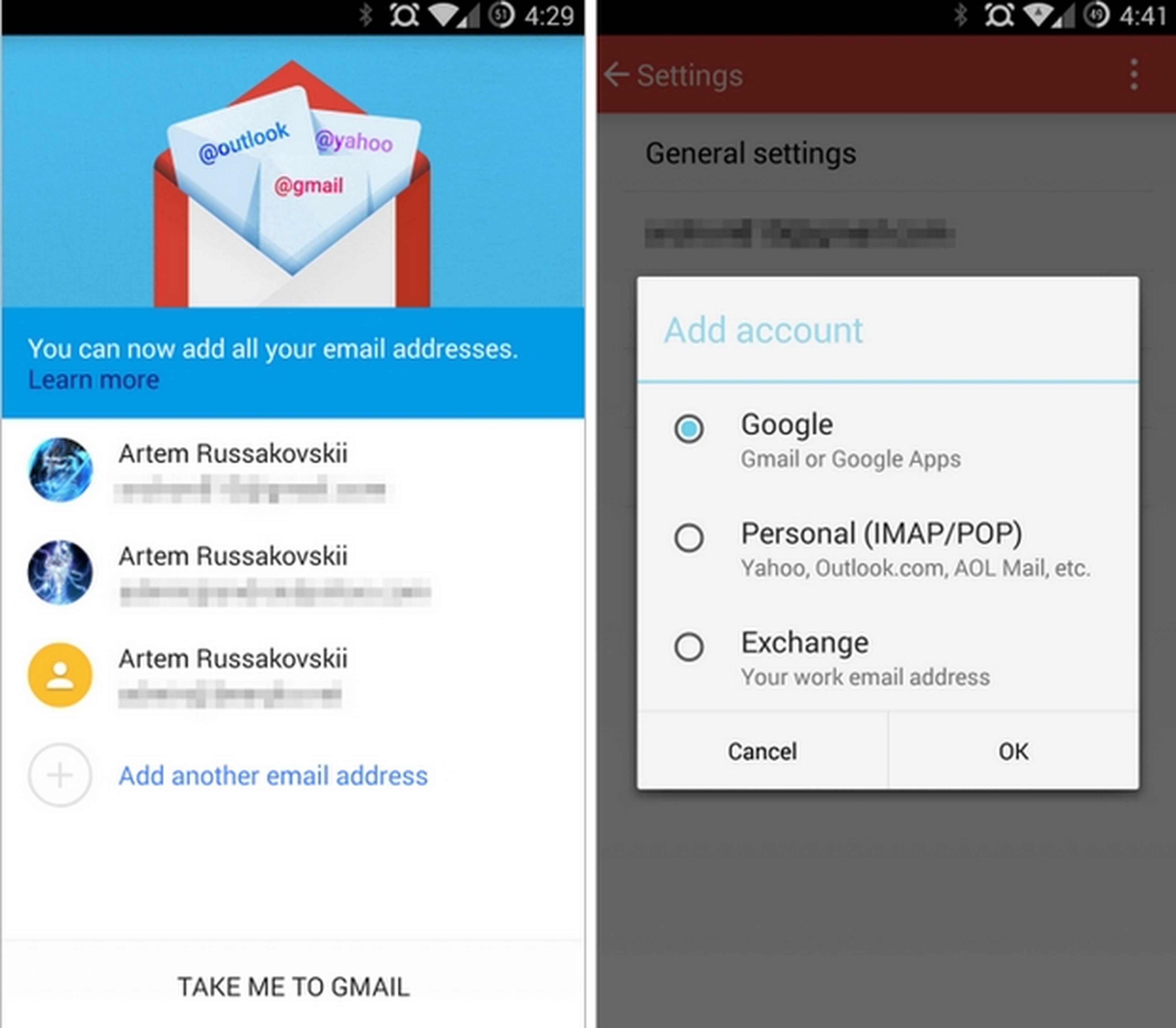Nuevo Gmail 5 con soporte Material Design y multicuenta