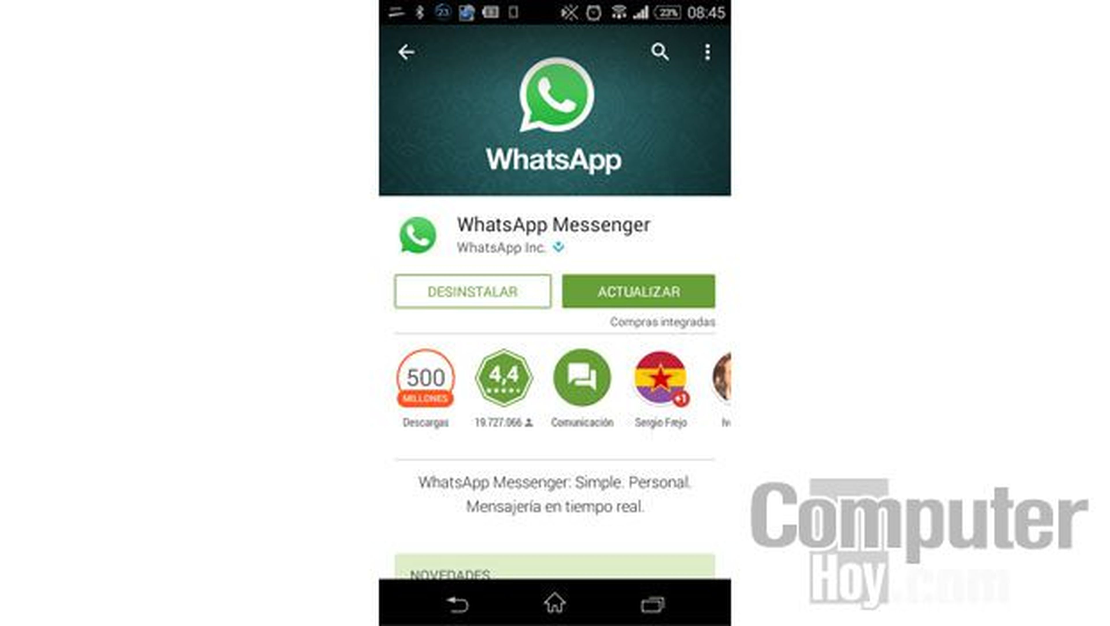 WhatsApp actualización
