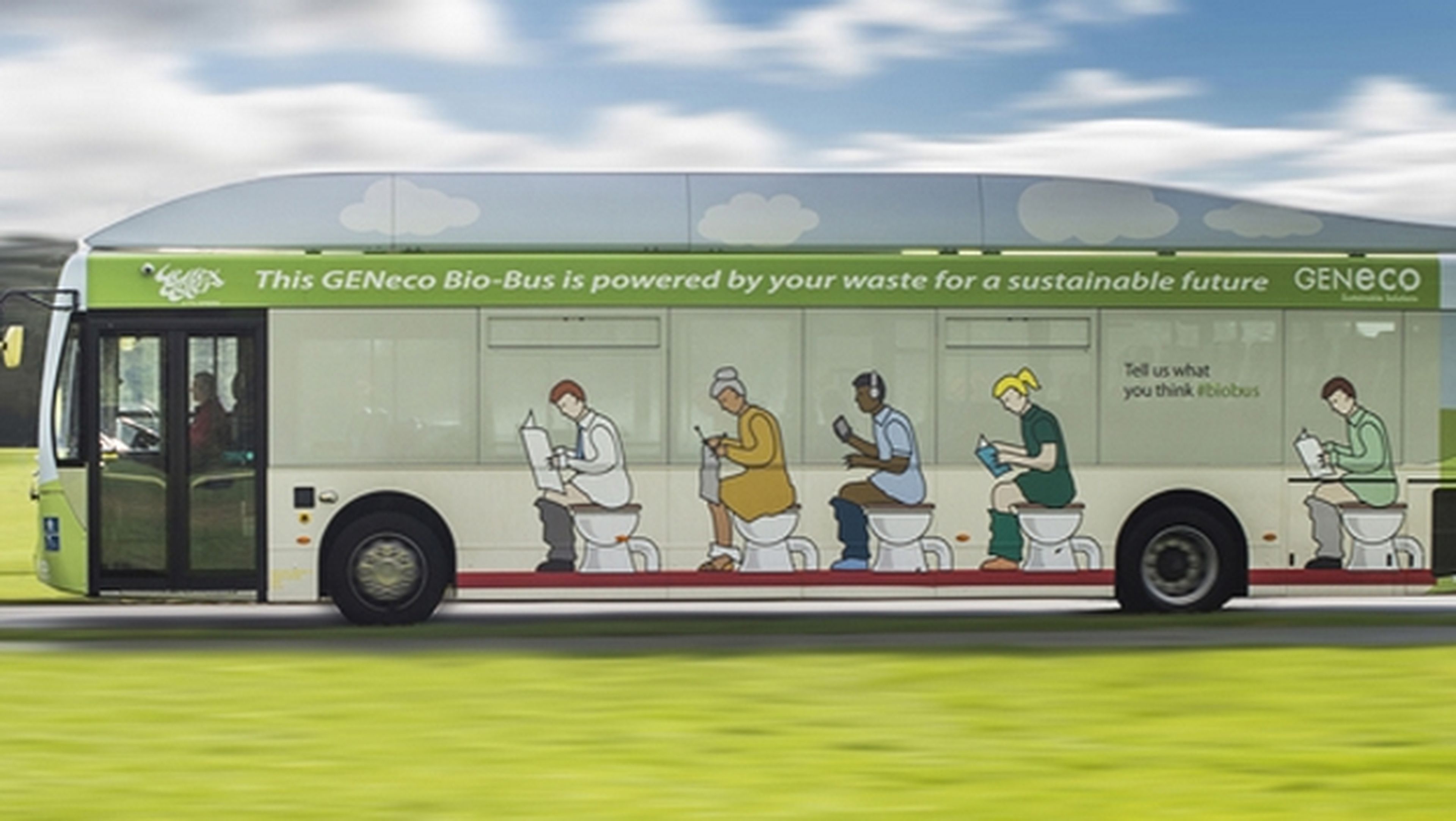 Bio-bus, el primer autobús que funciona con... excrementos humanos y restos de comida.