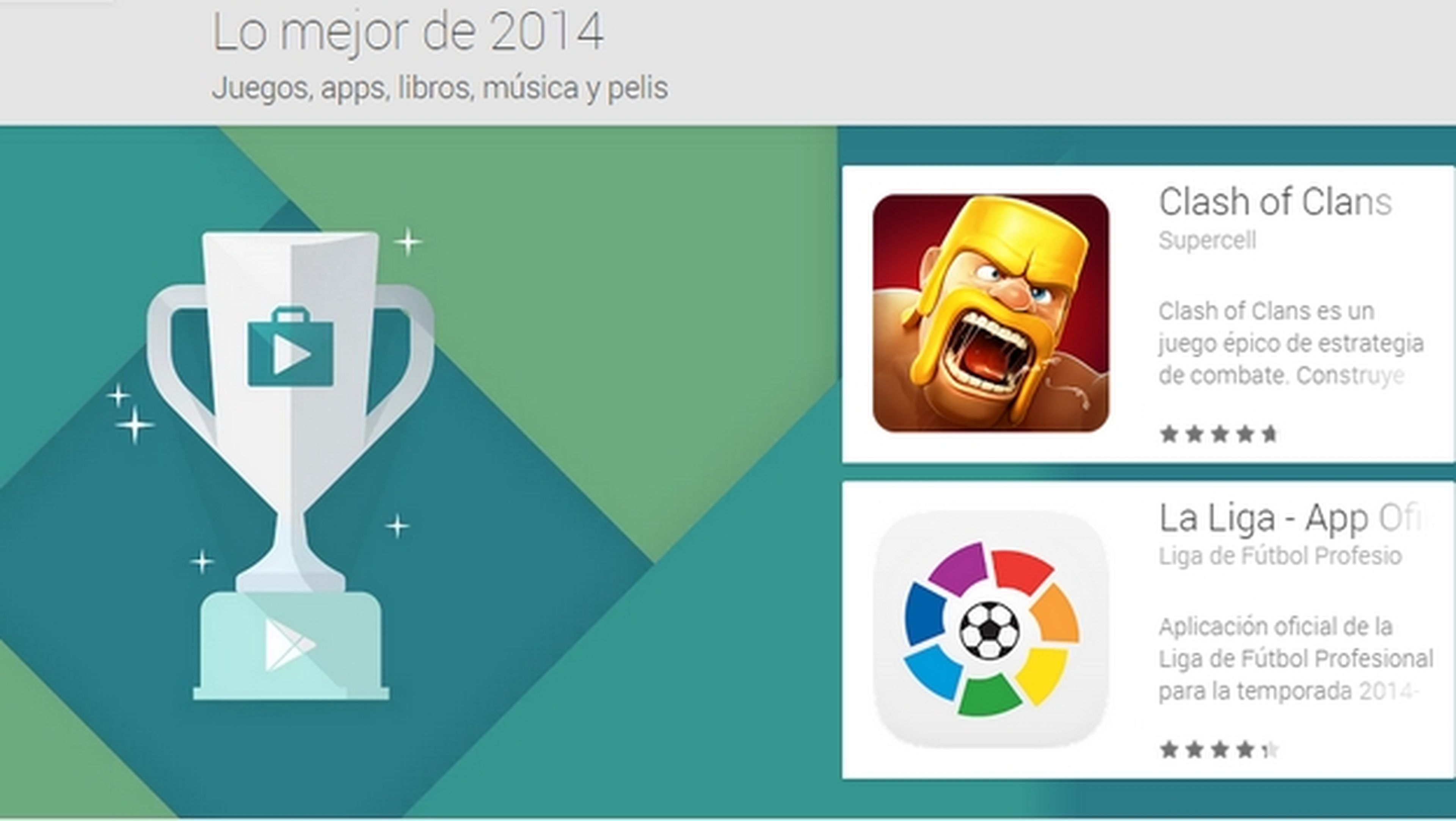 Google Play elige las Mejores Apps y juegos de 2014 para Android.