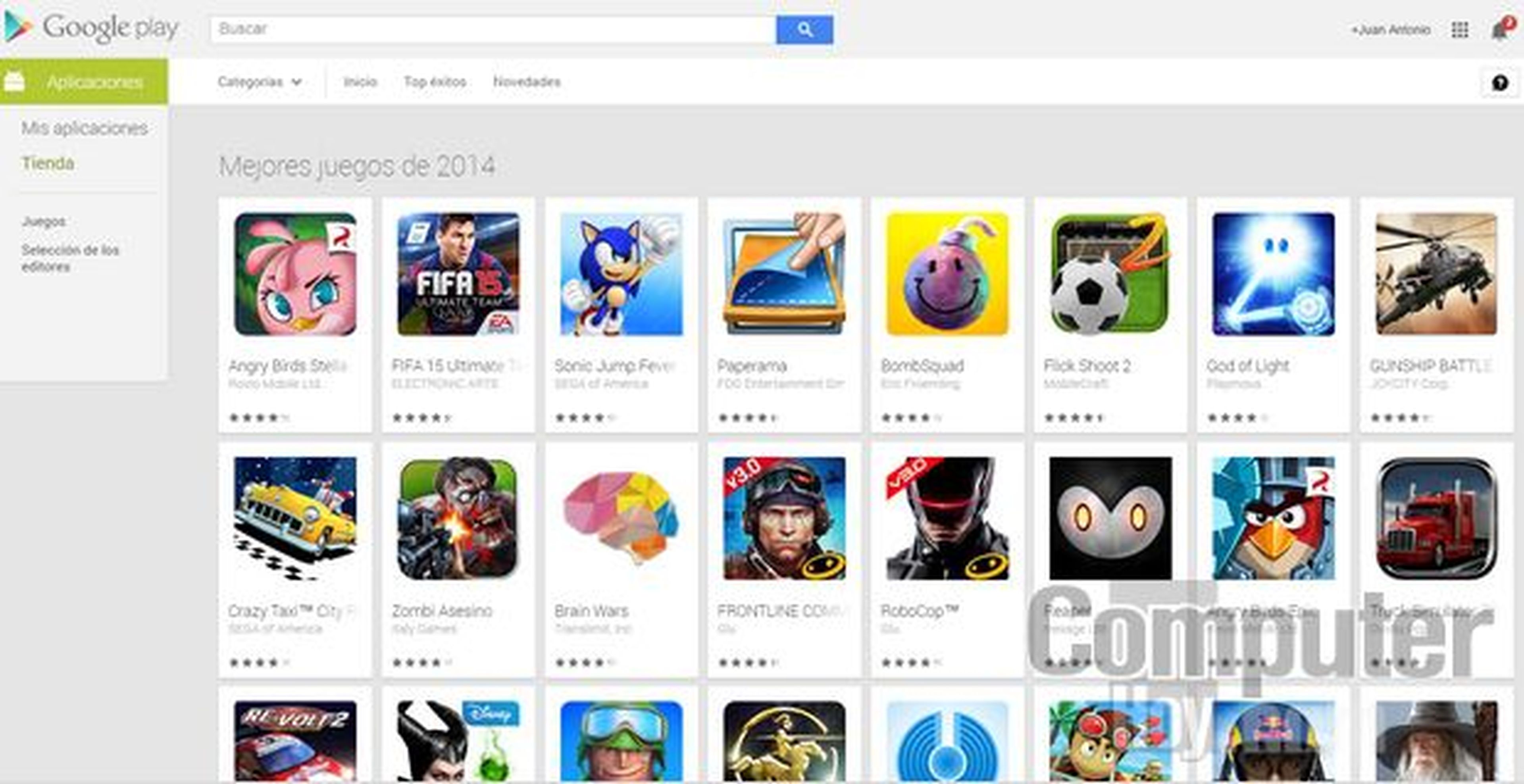 Mejores juegos de 2014 Google Play