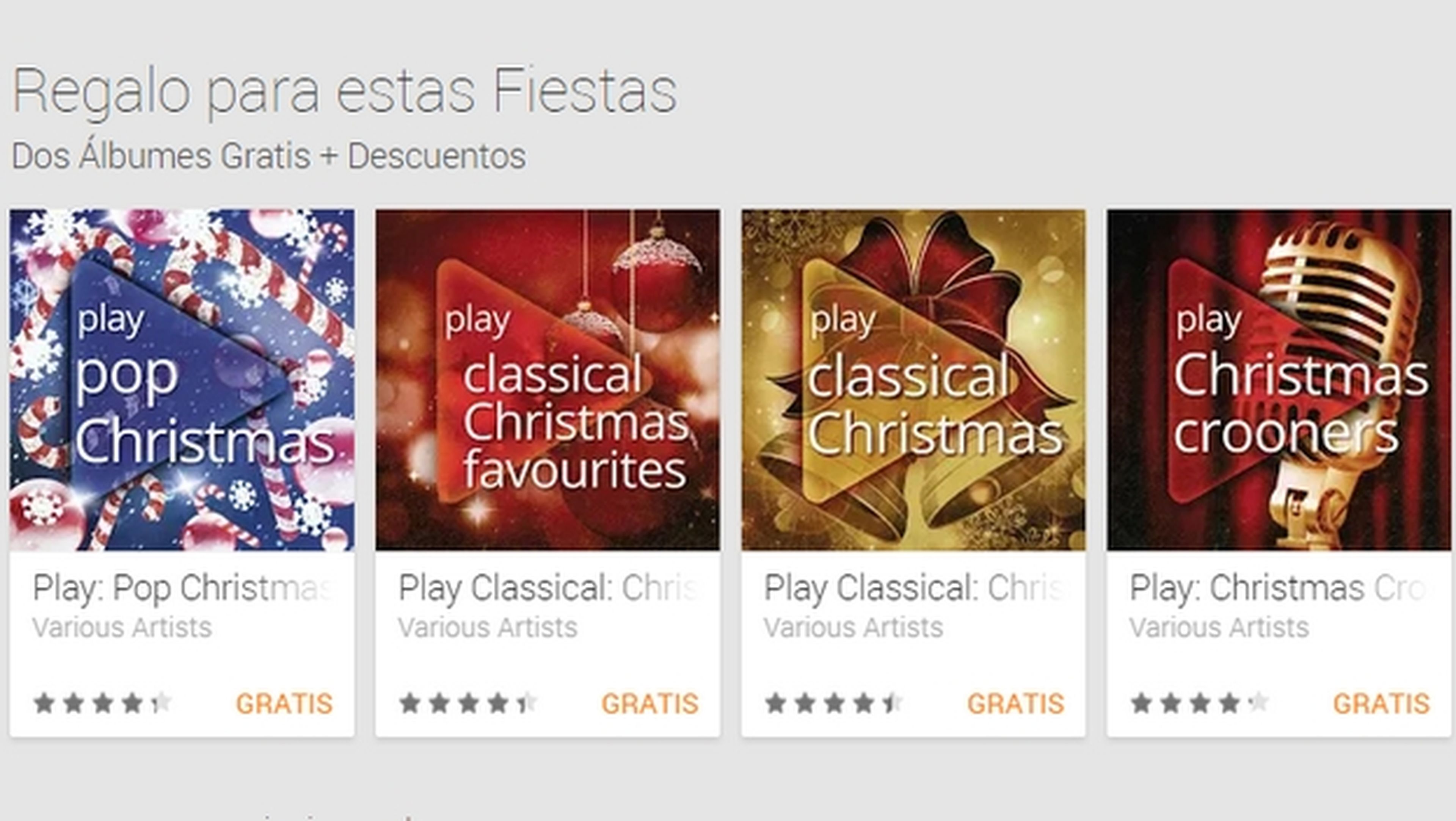 Google Play regala álbumes MP3 gratis con villancicos de Navidad