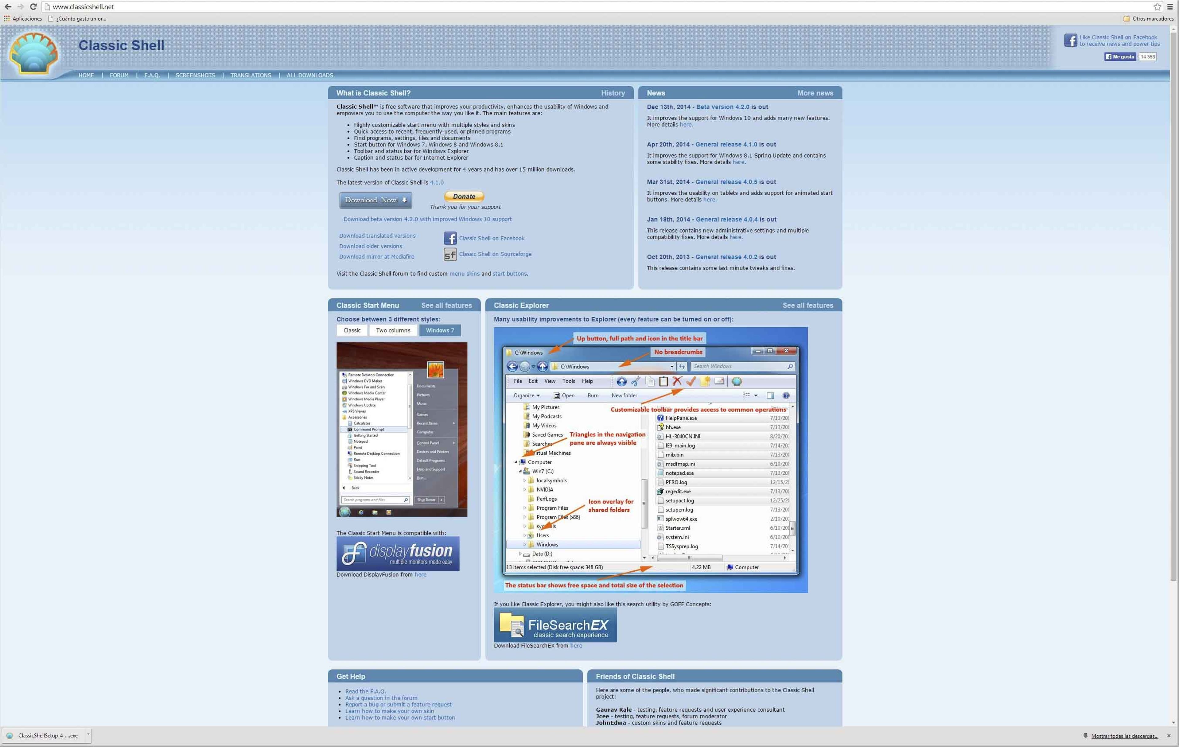 Classic Shell es una de las mejores aplicaciones para recuperar el escritorio en Windows 8